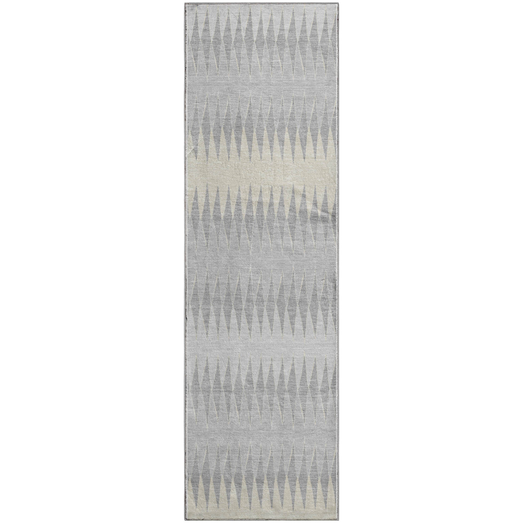 Bern Machine Washable Transitional Silver Gray Rug 2'3" x 7'6" #shape_Runner