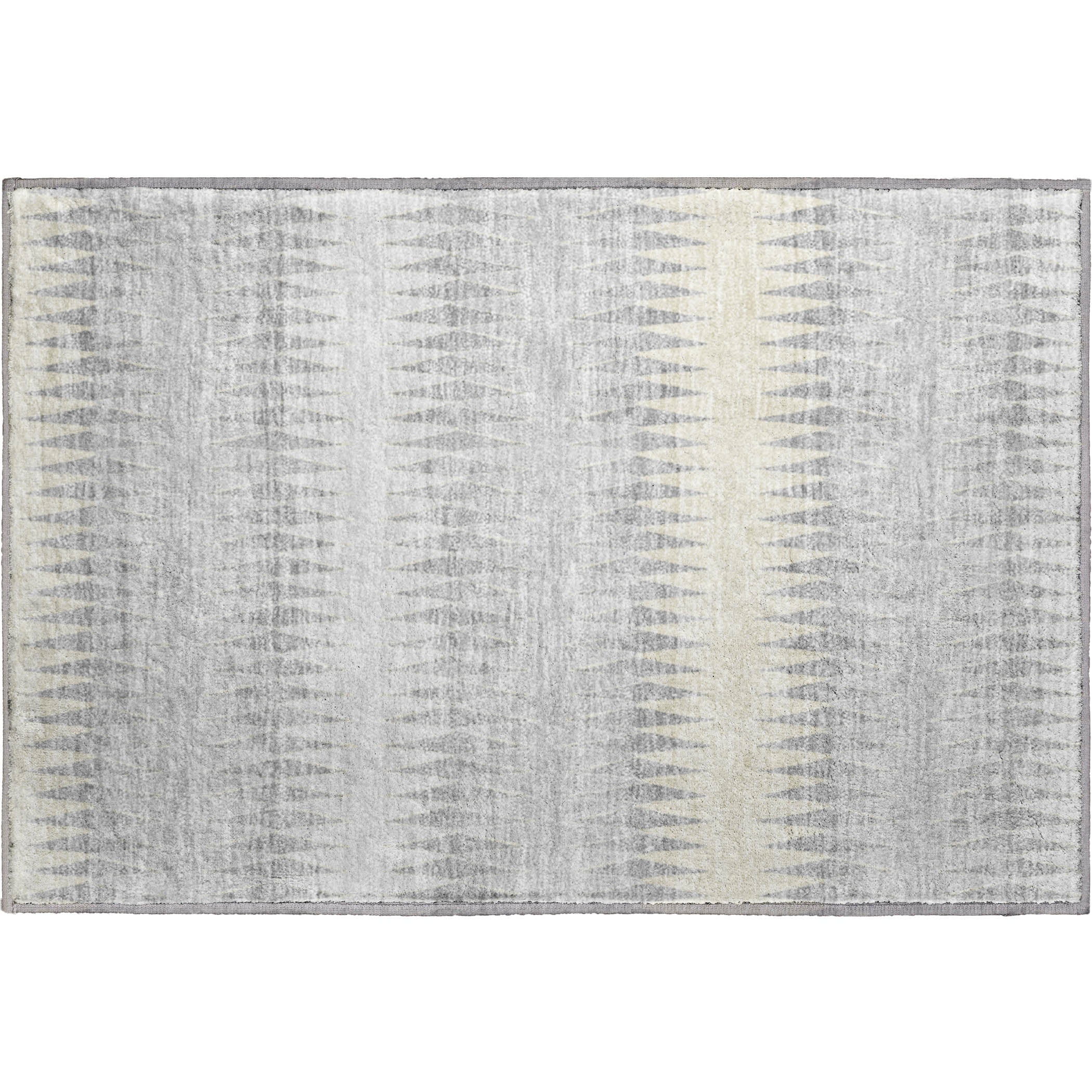 Bern Machine Washable Transitional Silver Gray Rug 1'8" x 2'6" #shape_Rectangle