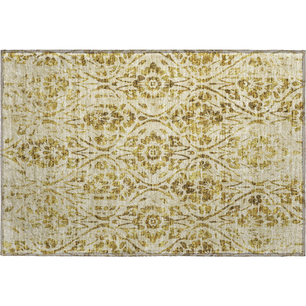 Cartagena Machine Washable Transitional Gold Rug 1'8" x 2'6"