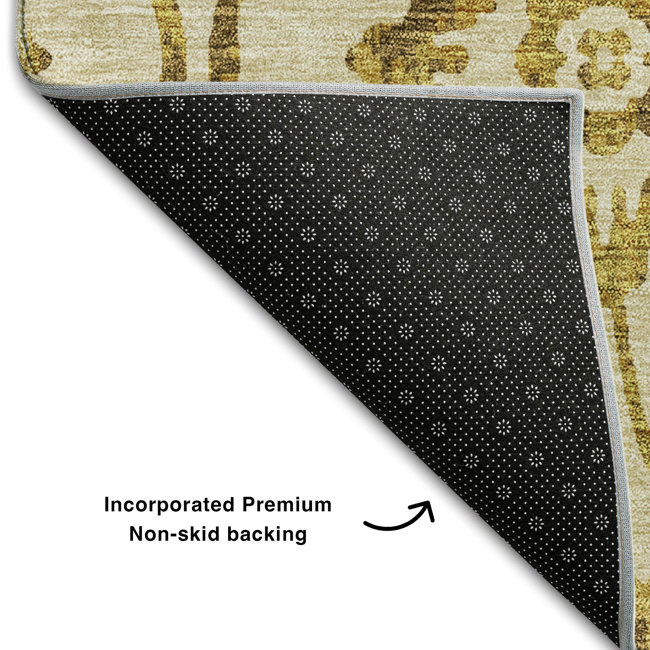 Cartagena Machine Washable Transitional Gold Rug 1'8" x 2'6" #shape_Rectangle