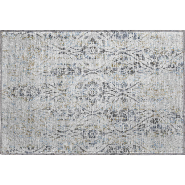 Cartagena Machine Washable Transitional Gray Rug 1'8" x 2'6"