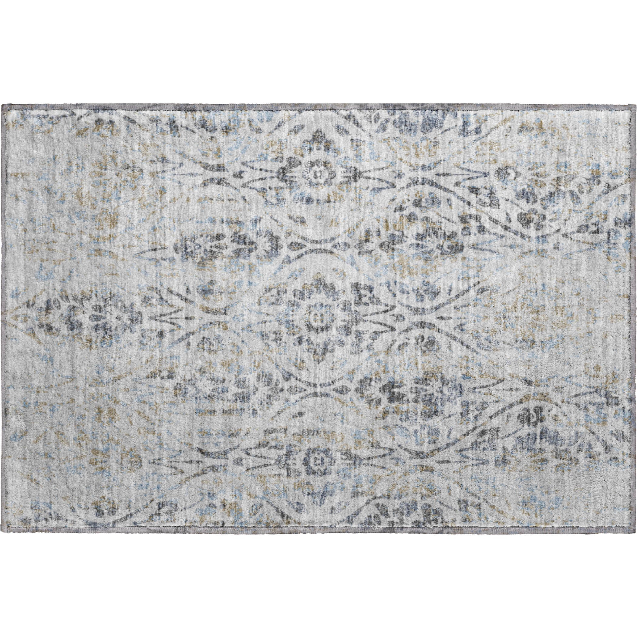 Cartagena Machine Washable Transitional Gray Rug 1'8" x 2'6" #shape_Rectangle