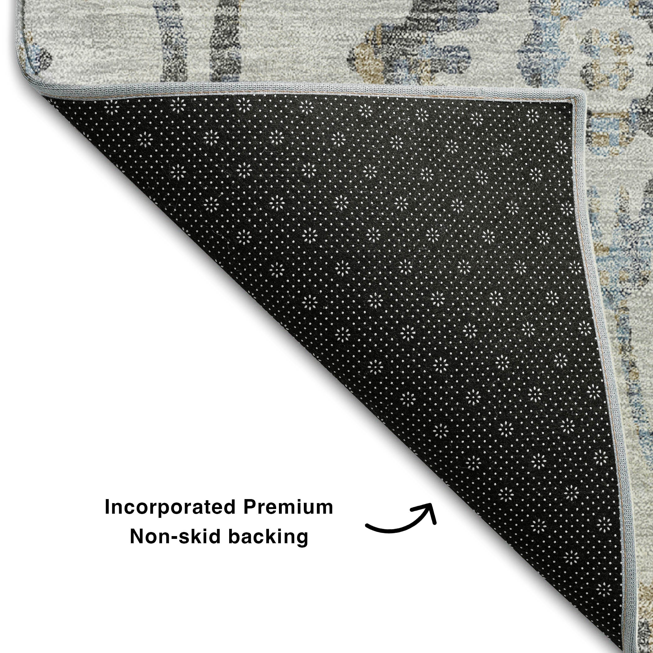 Cartagena Machine Washable Transitional Gray Rug 1'8" x 2'6" #shape_Rectangle