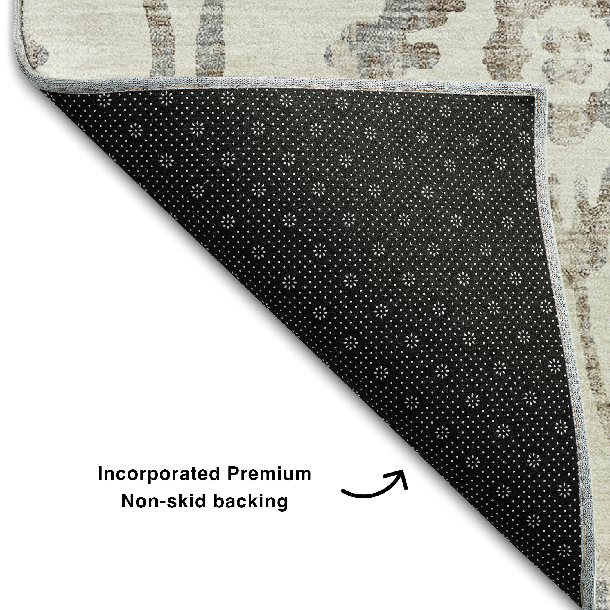 Cartagena Machine Washable Transitional Ivory Rug 1'8" x 2'6" #shape_Rectangle