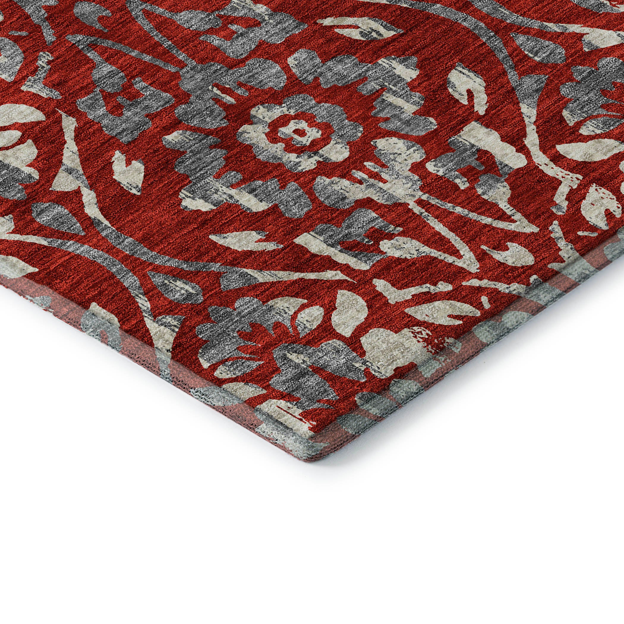 Cartagena Machine Washable Transitional Red Rug 1'8" x 2'6" #shape_Rectangle