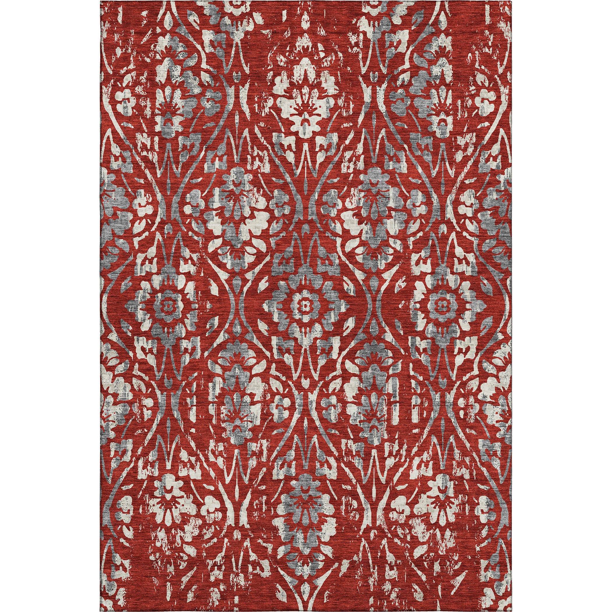 Cartagena Machine Washable Transitional Red Rug 2'6" x 3'10" #shape_Rectangle