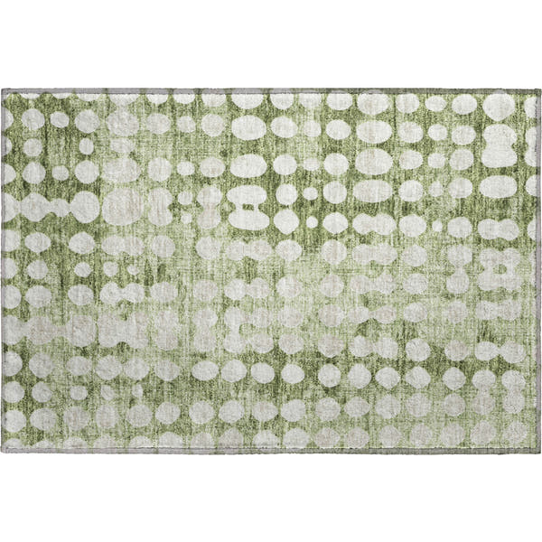 Budapest Machine Washable Transitional Aloe Green Rug 1'8" x 2'6"