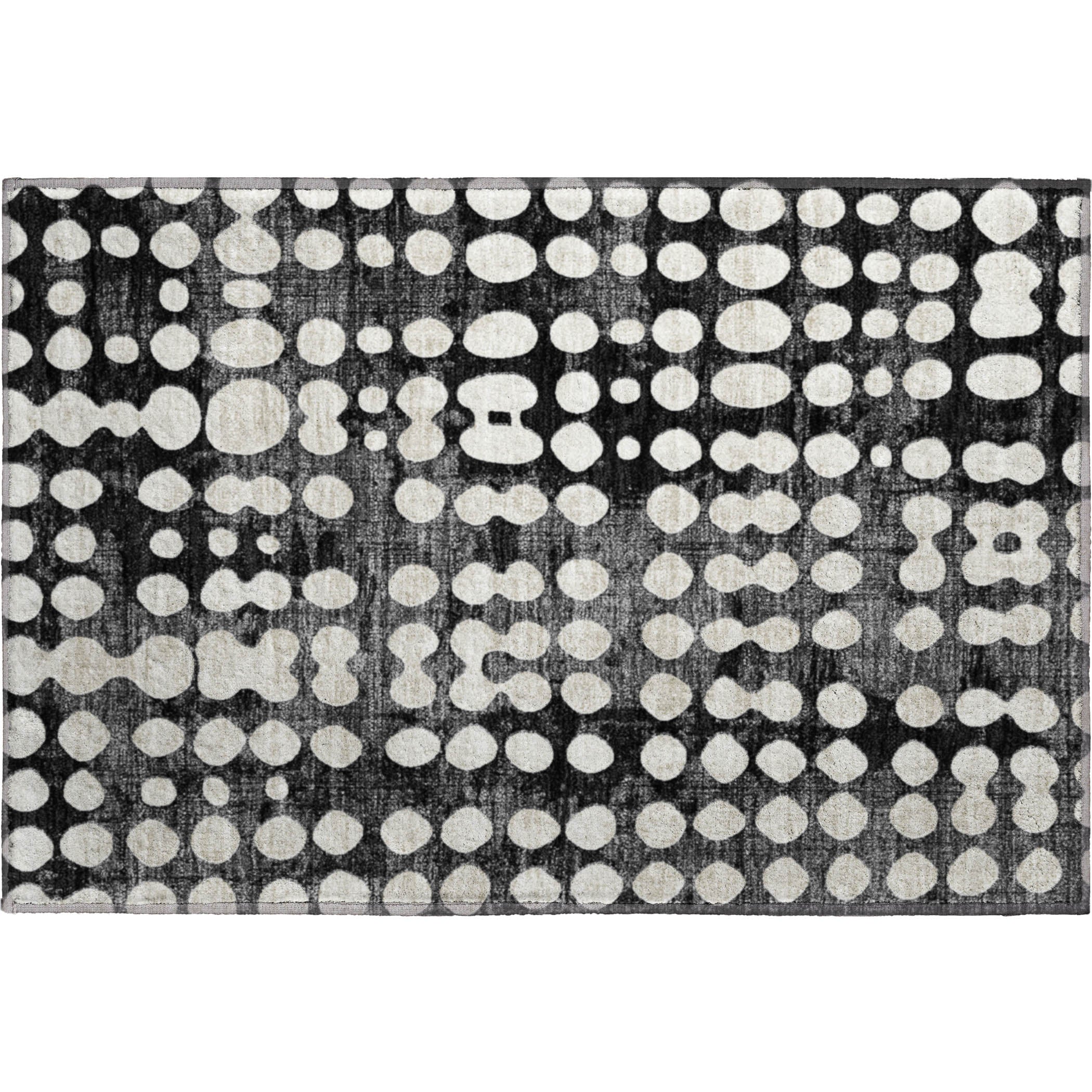 Budapest Machine Washable Transitional Black Rug 1'8" x 2'6" #shape_Rectangle
