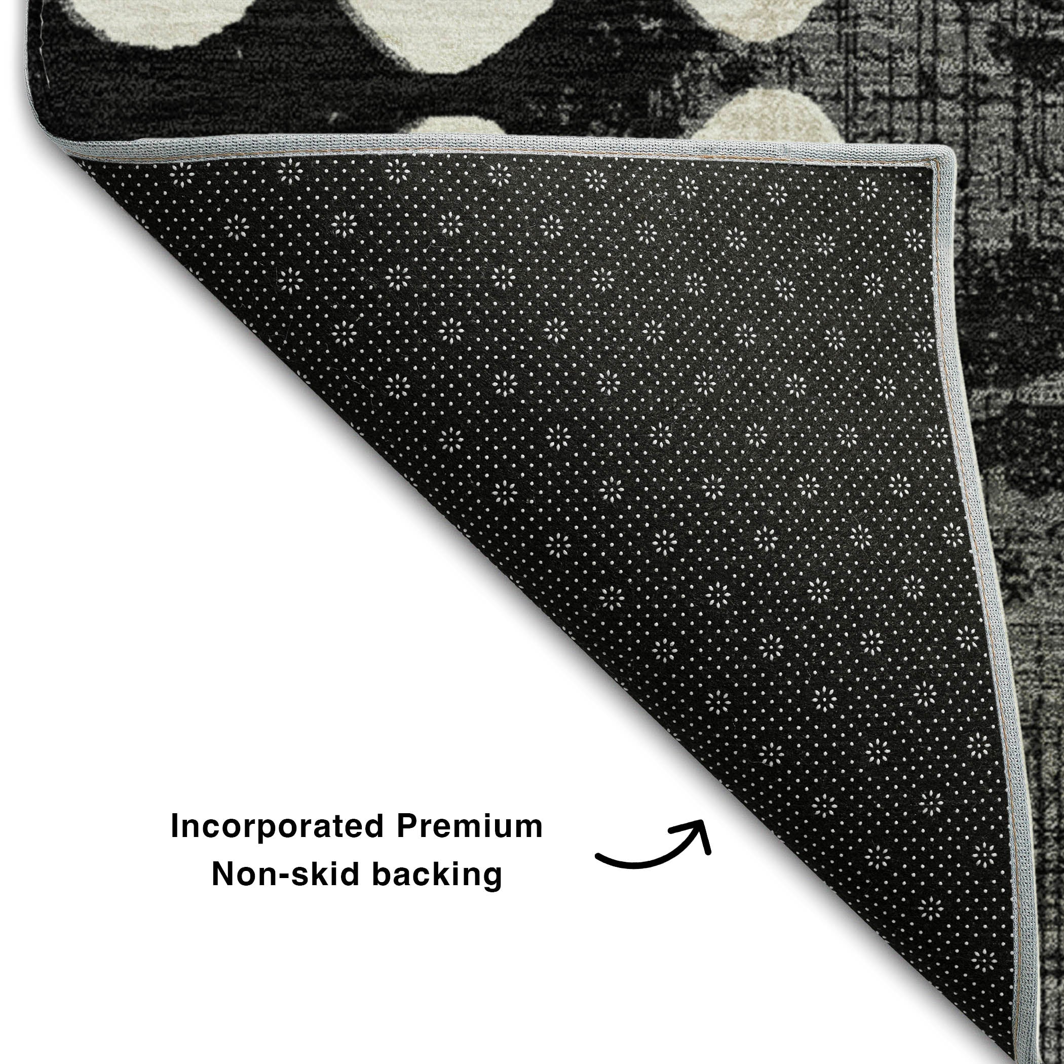 Budapest Machine Washable Transitional Black Rug 1'8" x 2'6" #shape_Rectangle
