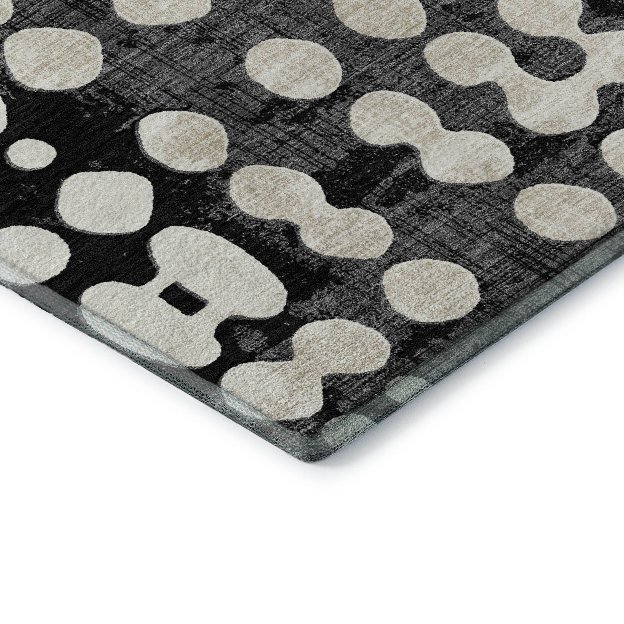 Budapest Machine Washable Transitional Black Rug 1'8" x 2'6" #shape_Rectangle