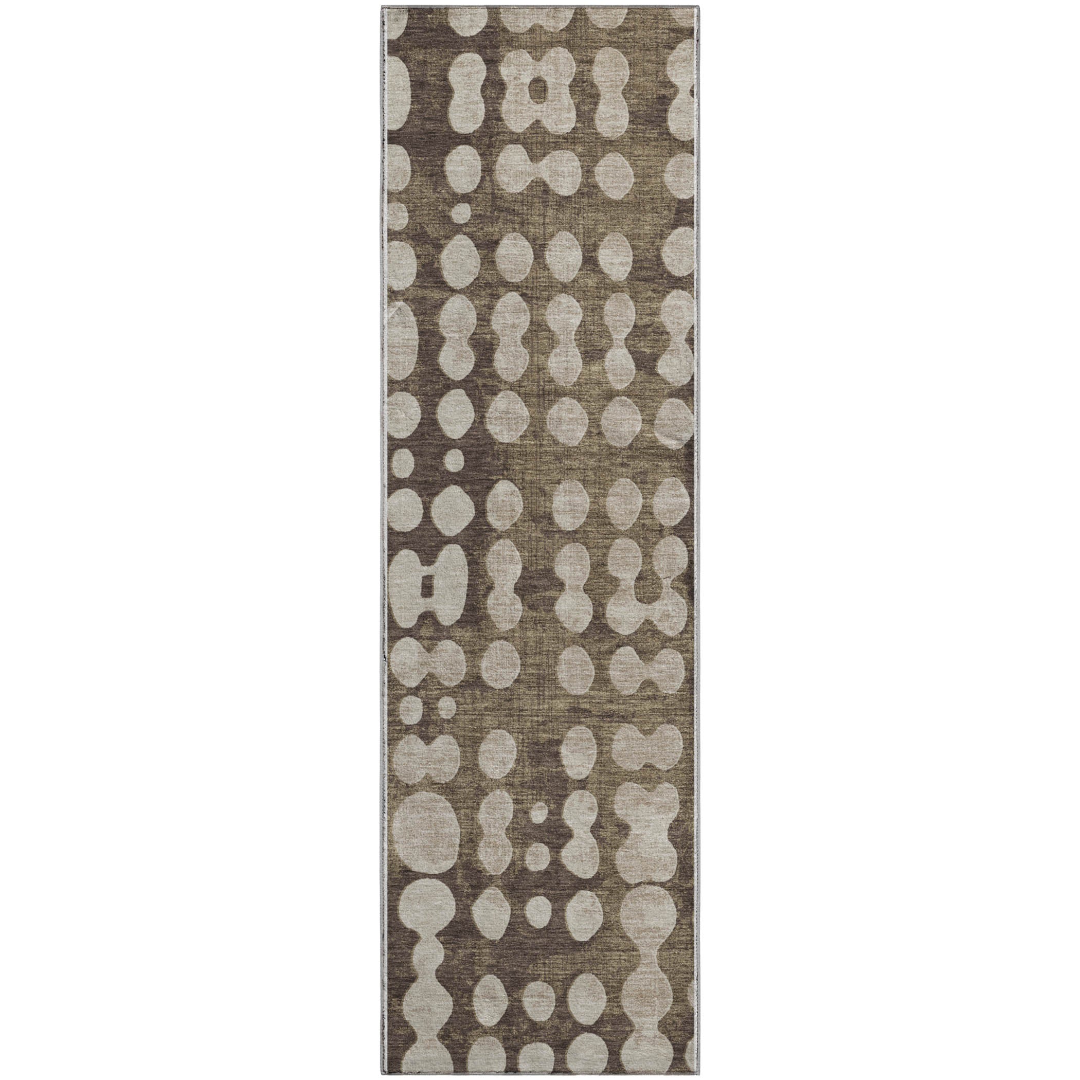 Budapest Machine Washable Transitional Brown Rug 2'3" x 7'6" #shape_Runner