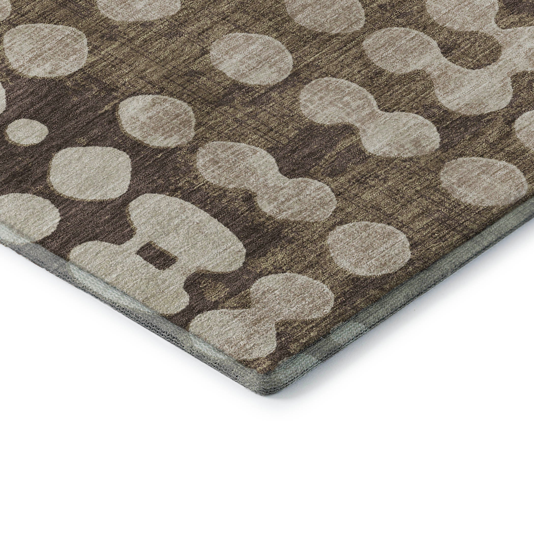 Budapest Machine Washable Transitional Brown Rug 1'8" x 2'6" #shape_Rectangle