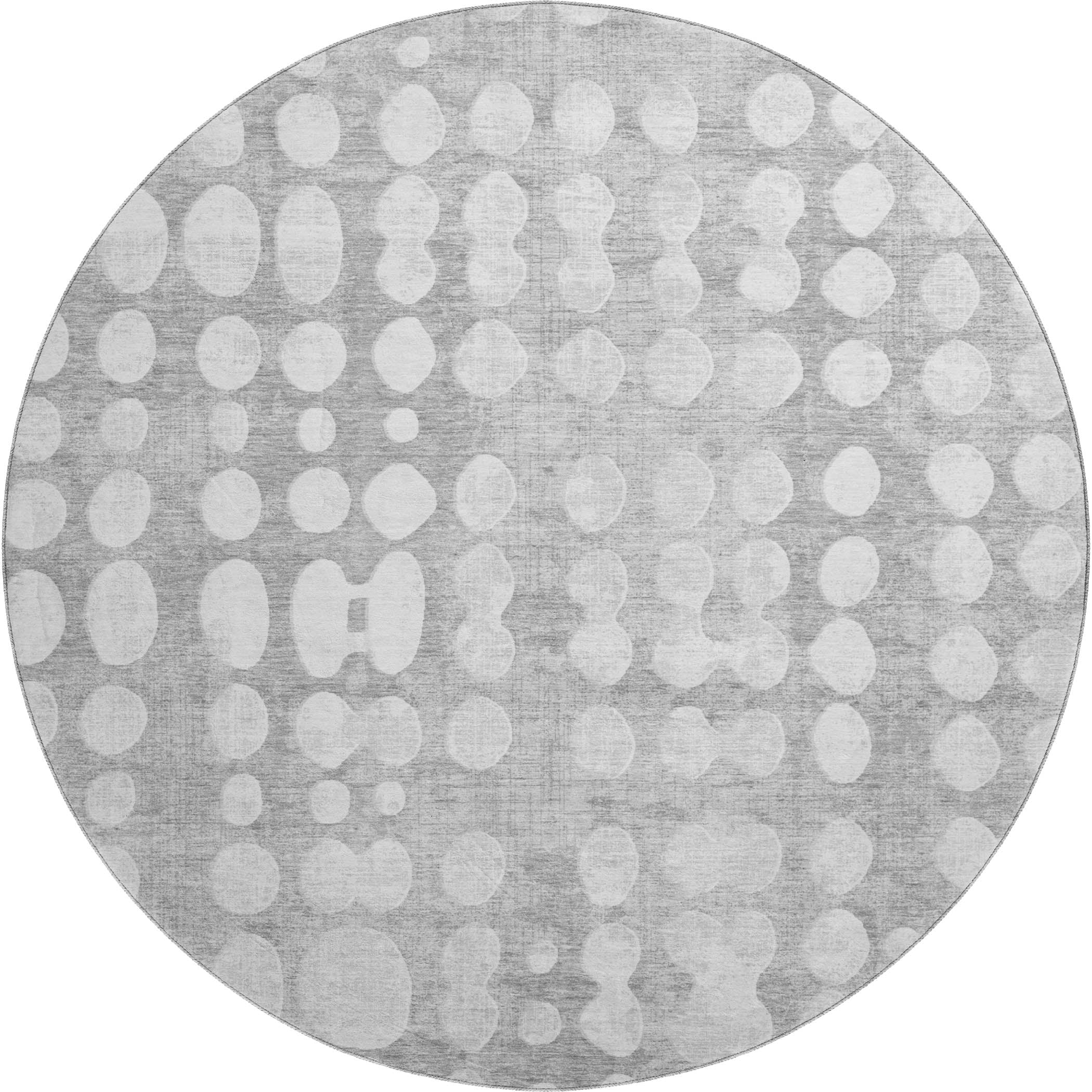Budapest Machine Washable Transitional Gray Rug 8' x 8' #shape_Round