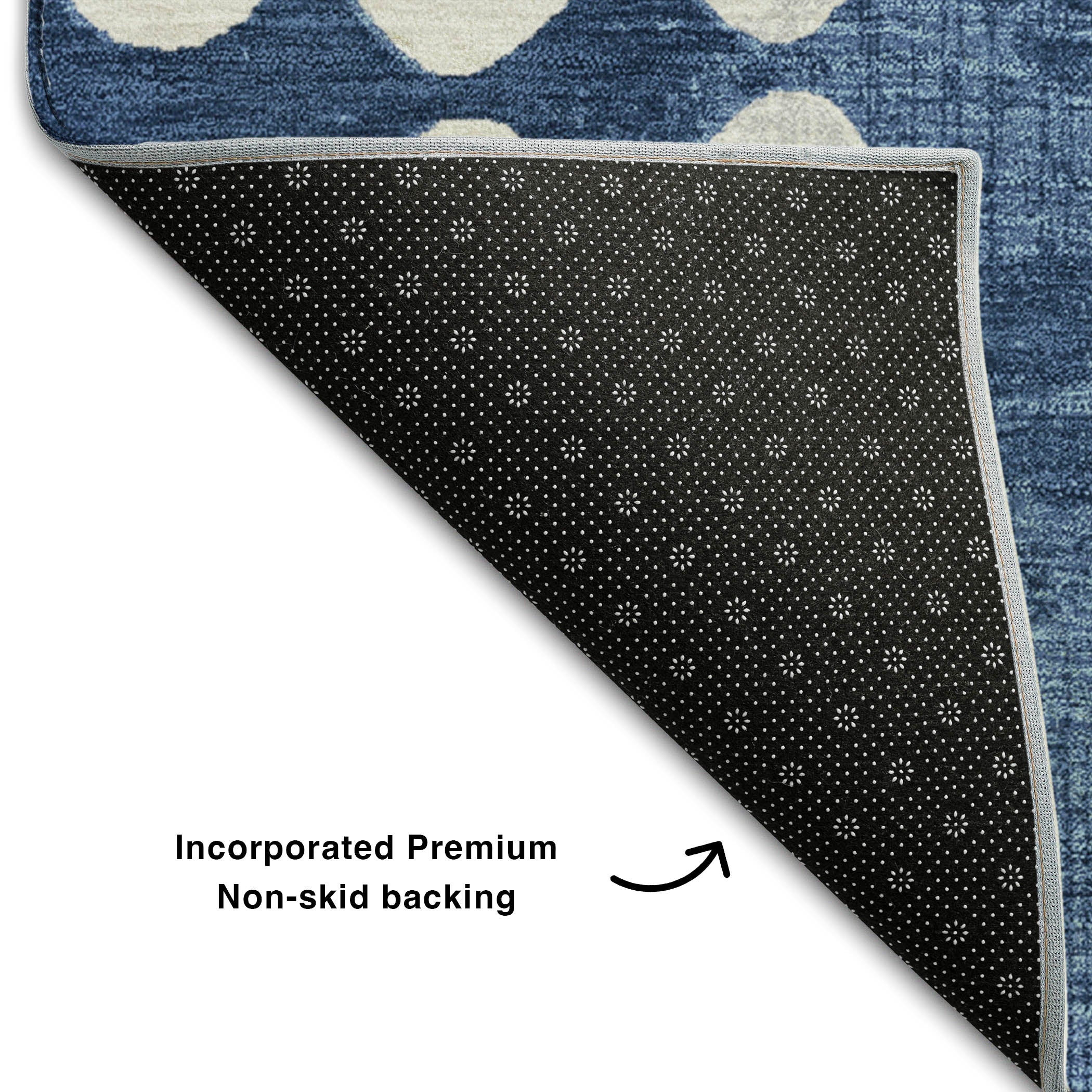 Budapest Machine Washable Transitional Navy Blue Rug 1'8" x 2'6" #shape_Rectangle