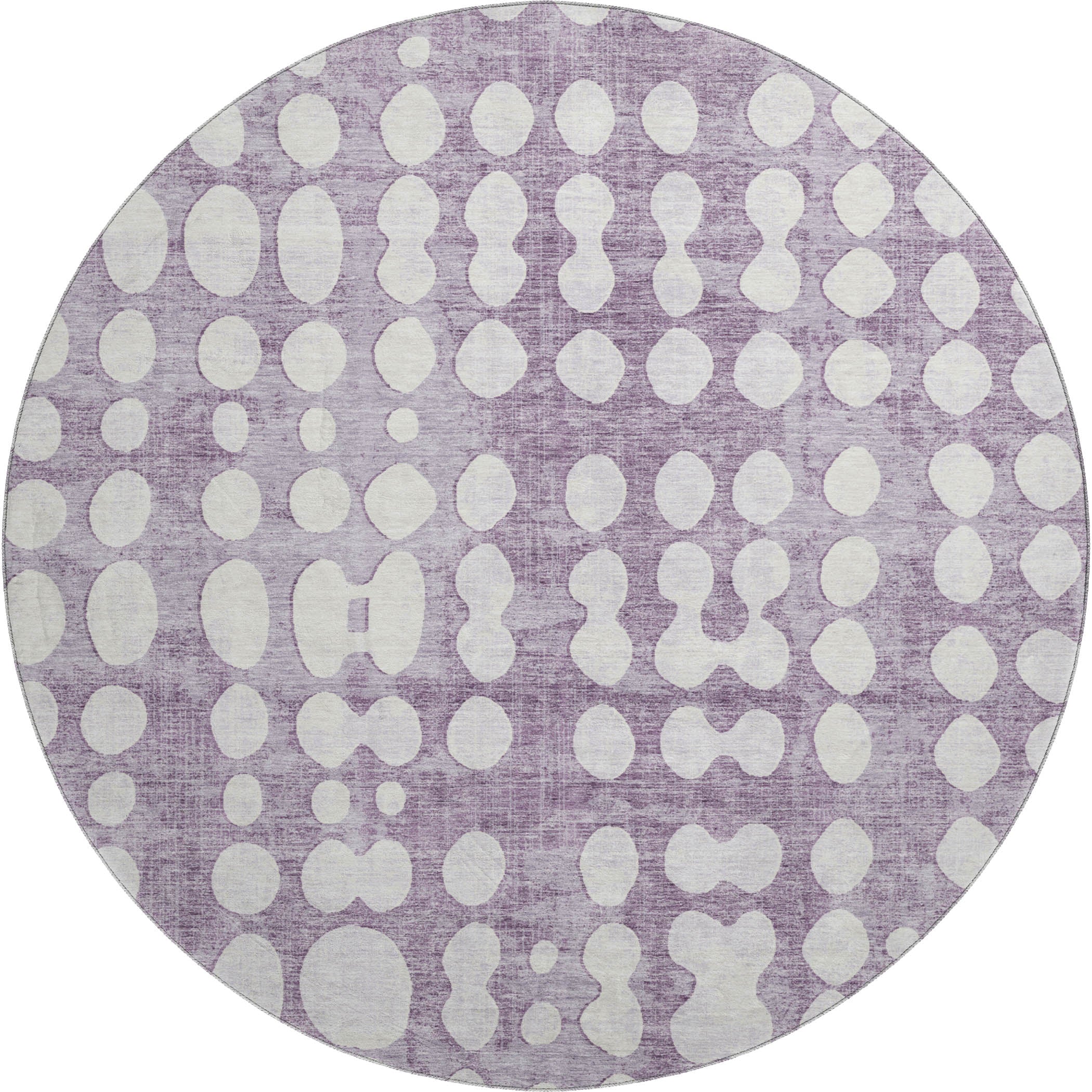 Budapest Machine Washable Transitional Purple Rug 8' x 8' #shape_Round