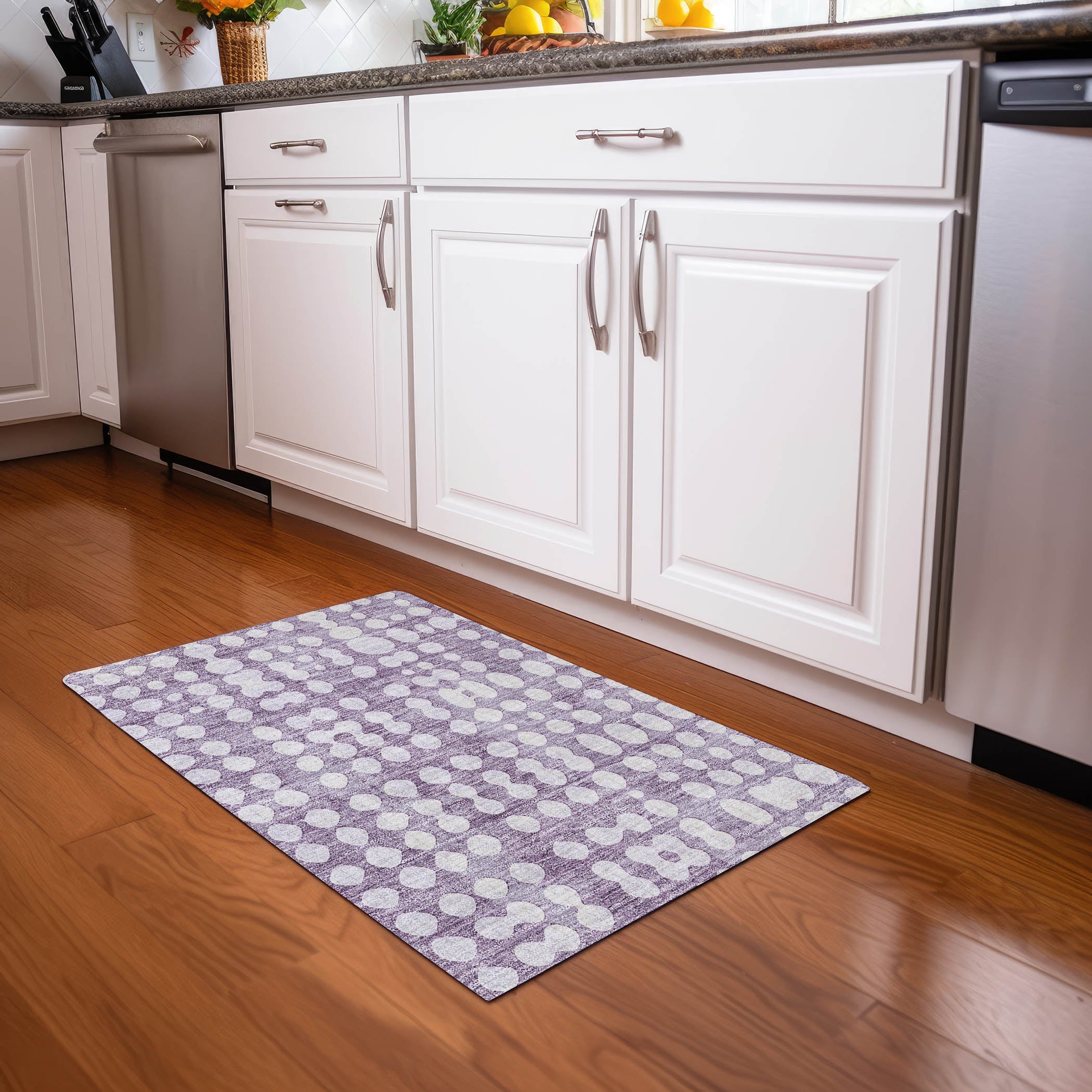 Budapest Machine Washable Transitional Purple Rug 1'8" x 2'6" #shape_Rectangle