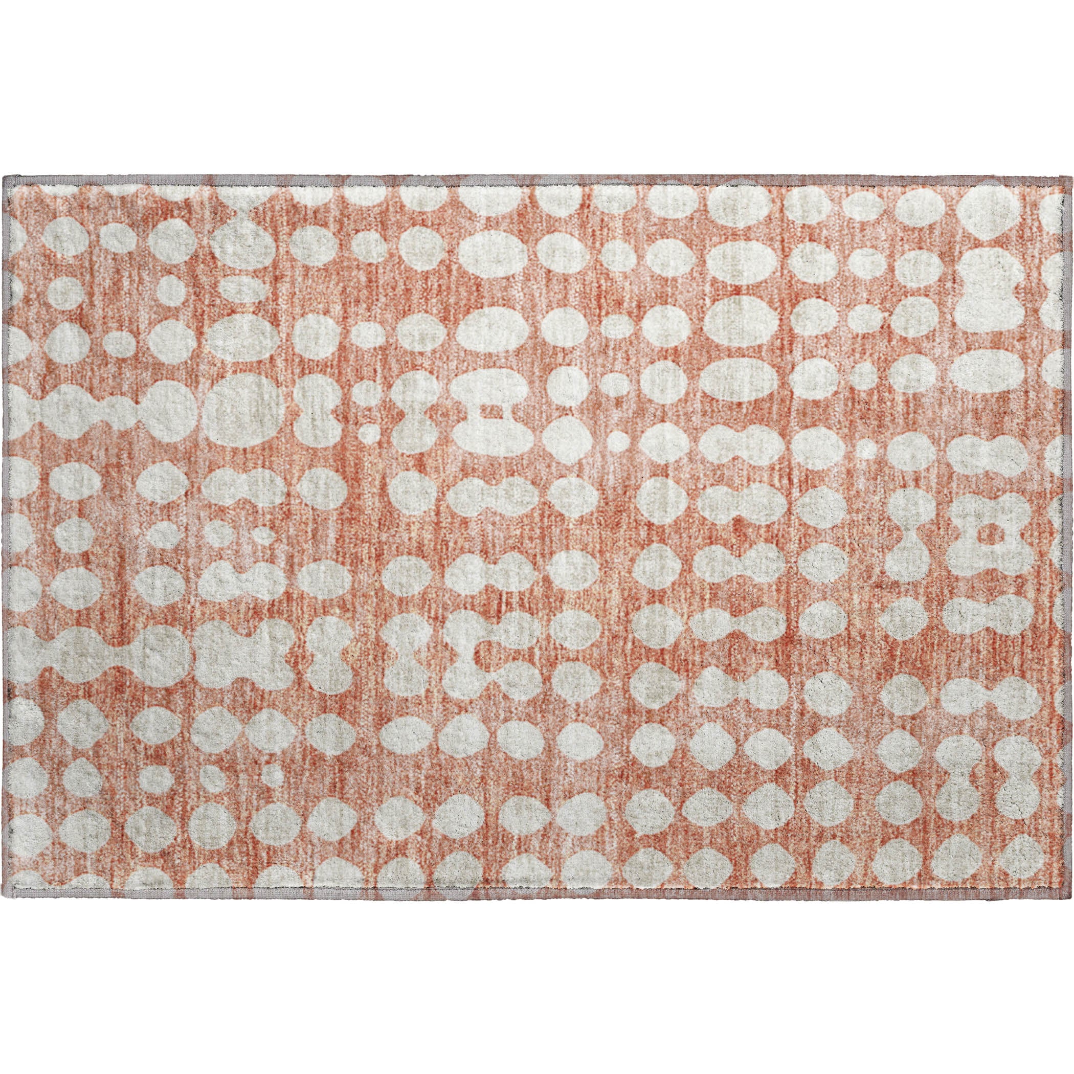 Budapest Machine Washable Transitional Salmon Orange Rug 1'8" x 2'6" #shape_Rectangle