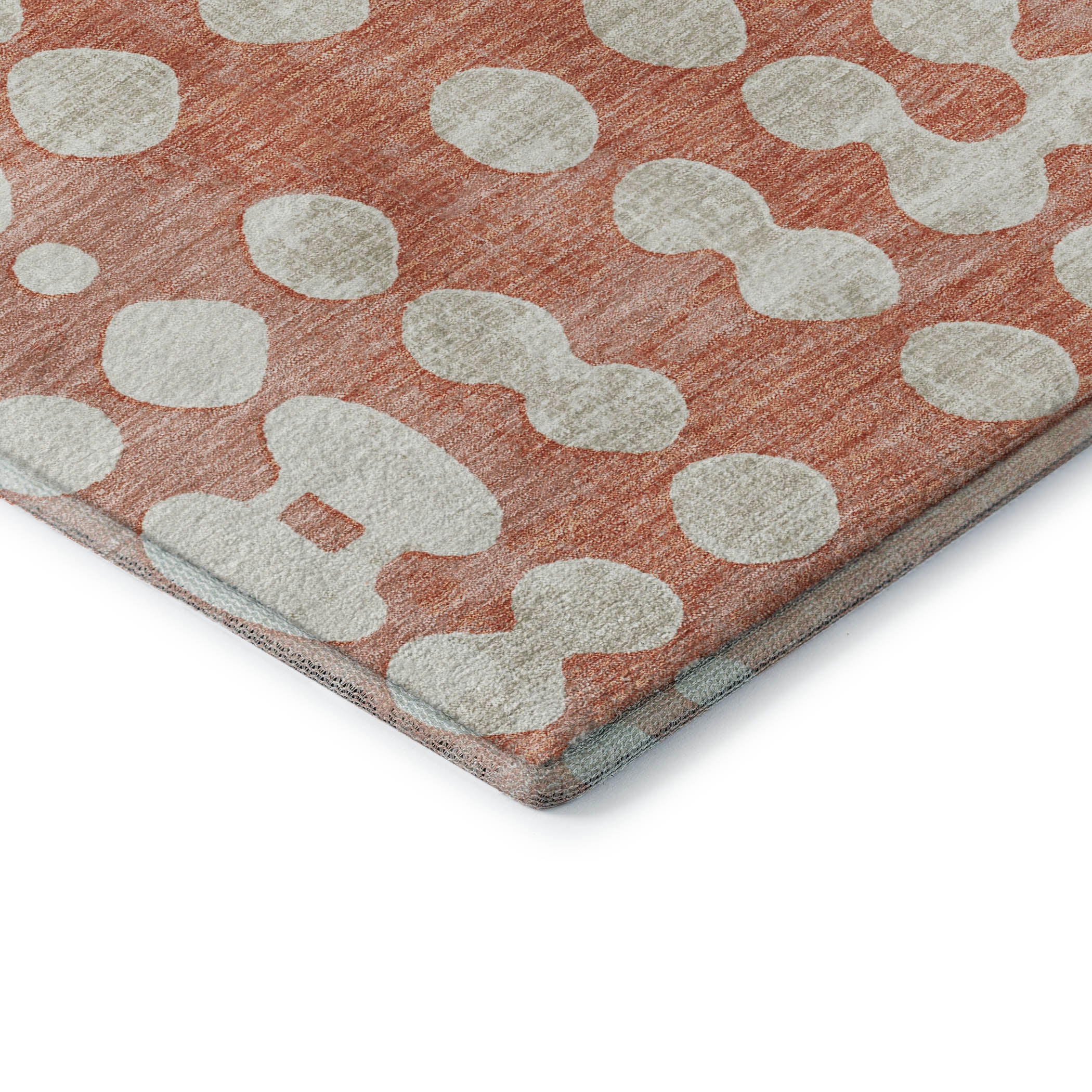 Budapest Machine Washable Transitional Salmon Orange Rug 1'8" x 2'6" #shape_Rectangle