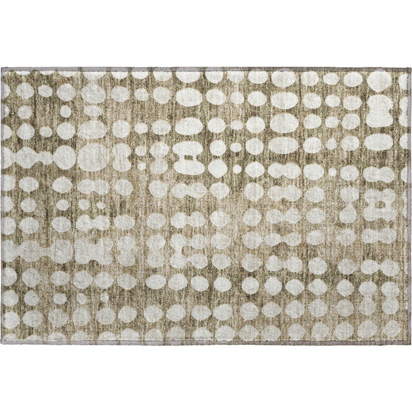 Budapest Machine Washable Transitional Taupe Brown Rug 1'8" x 2'6"
