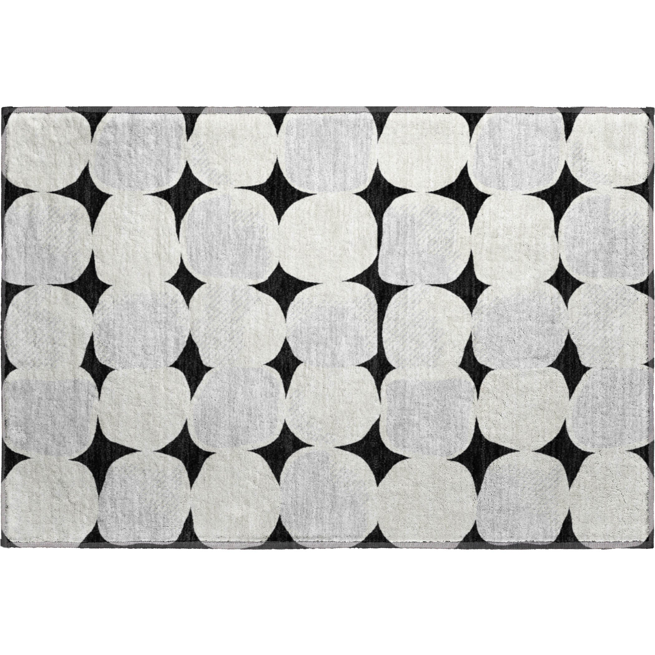 Lima Machine Washable Transitional Black Rug 1'8" x 2'6" #shape_Rectangle