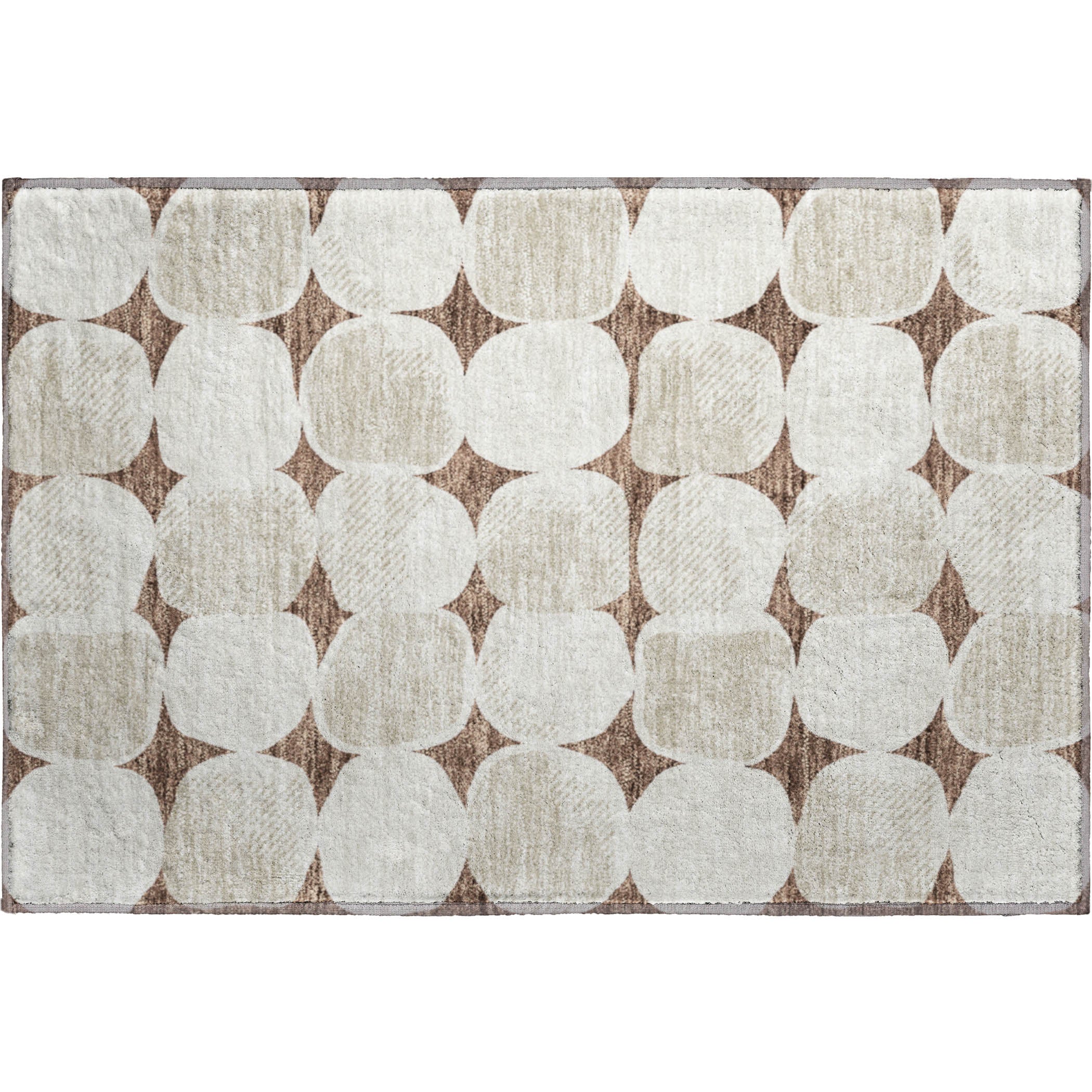 Lima Machine Washable Transitional Brown Rug 1'8" x 2'6" #shape_Rectangle