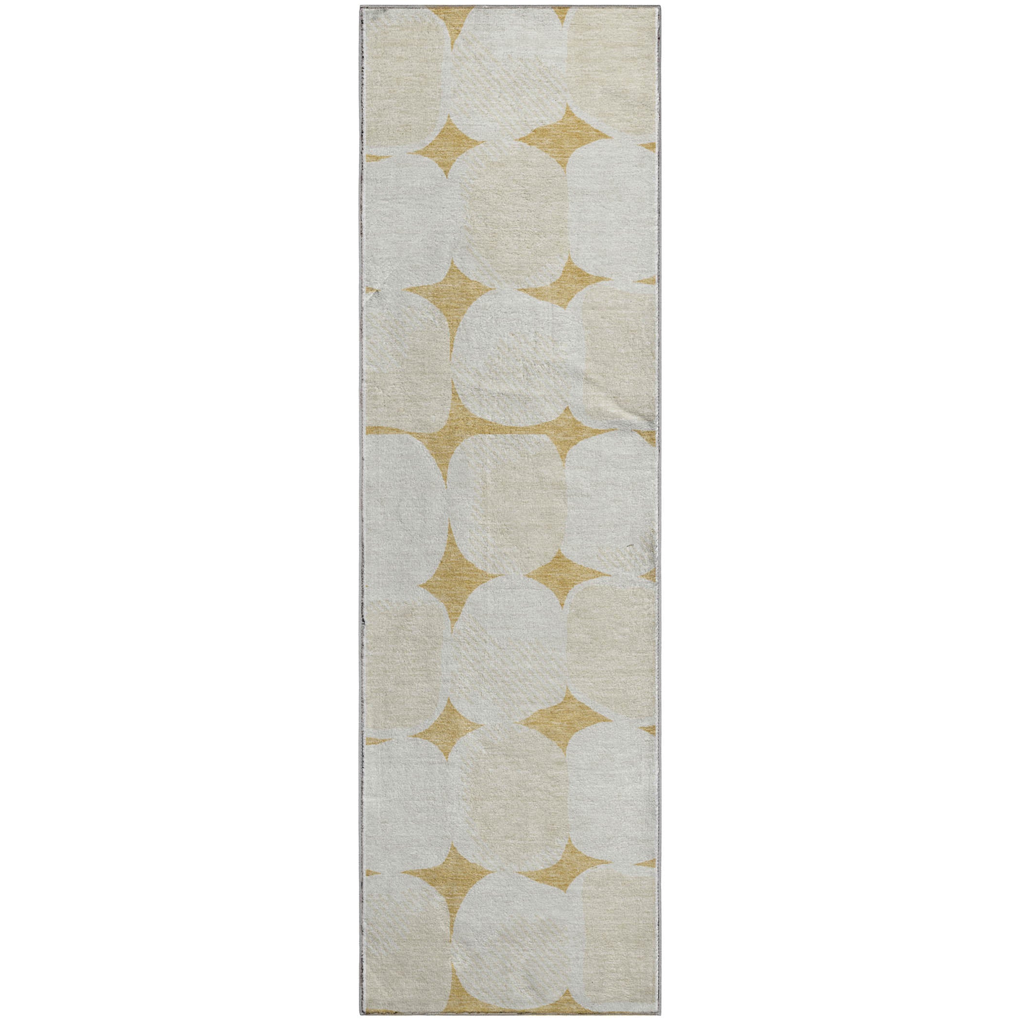 Lima Machine Washable Transitional Gold Rug 2'3" x 7'6" #shape_Runner