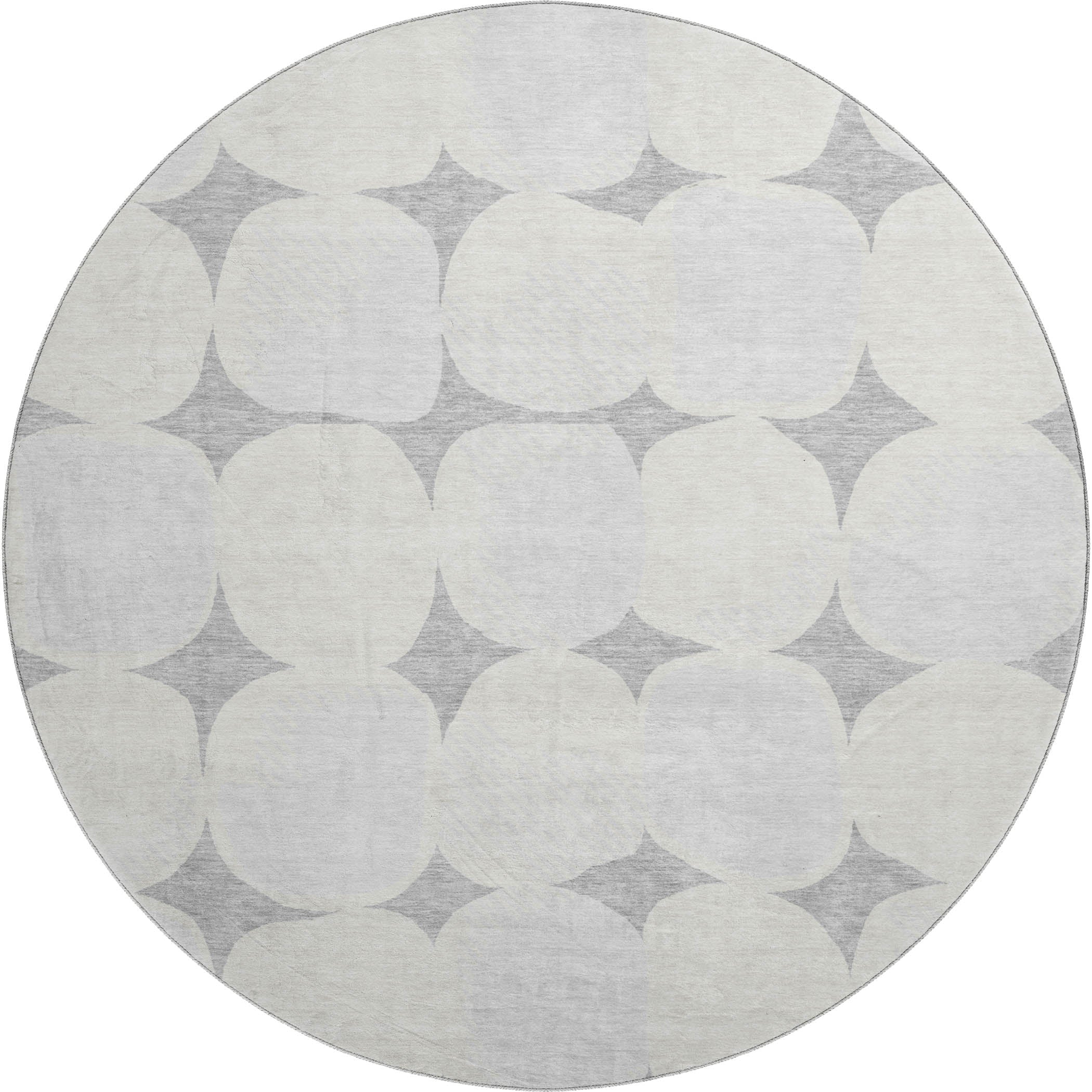 Lima Machine Washable Transitional Gray Rug 8' x 8' #shape_Round