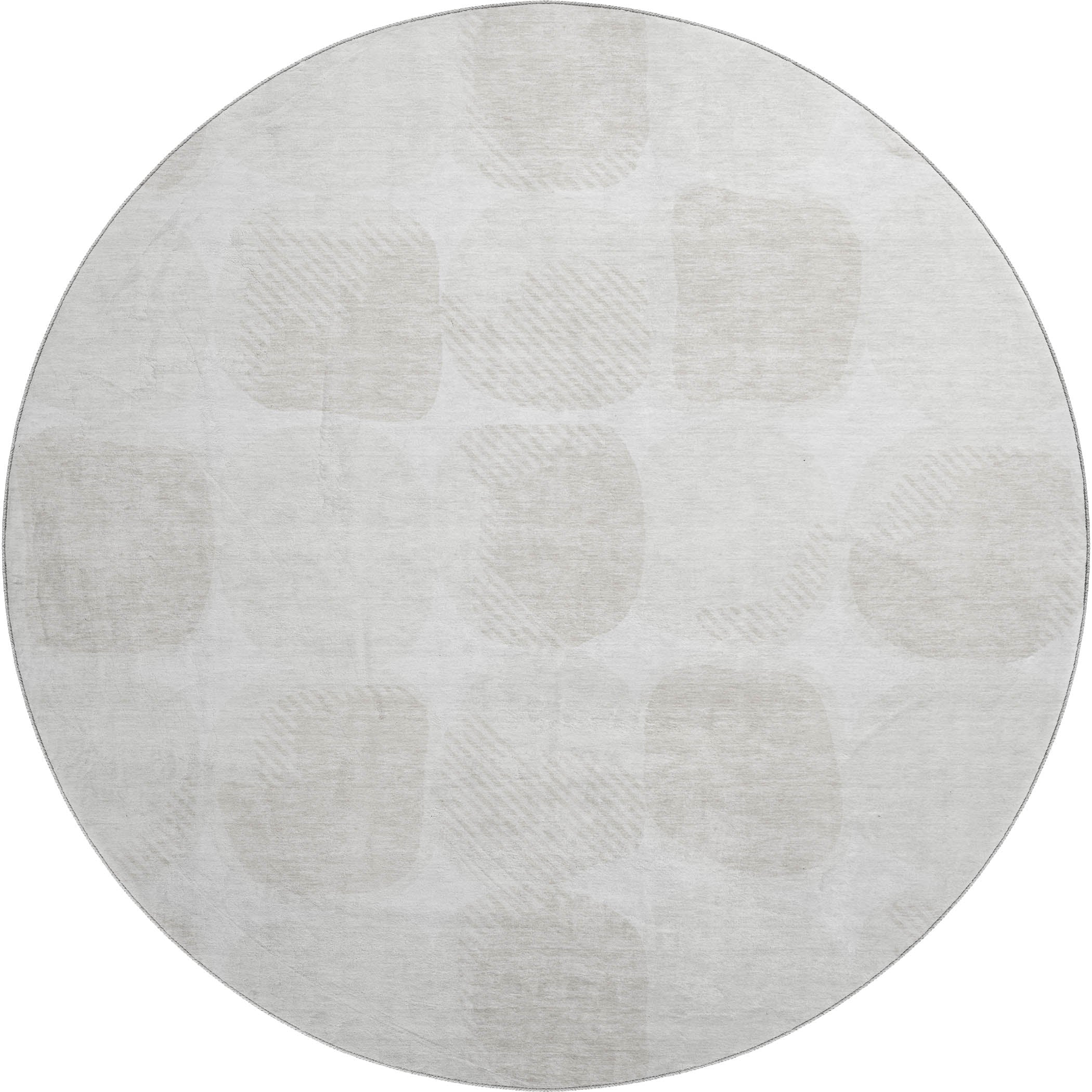 Lima Machine Washable Transitional Ivory Rug 8' x 8' #shape_Round