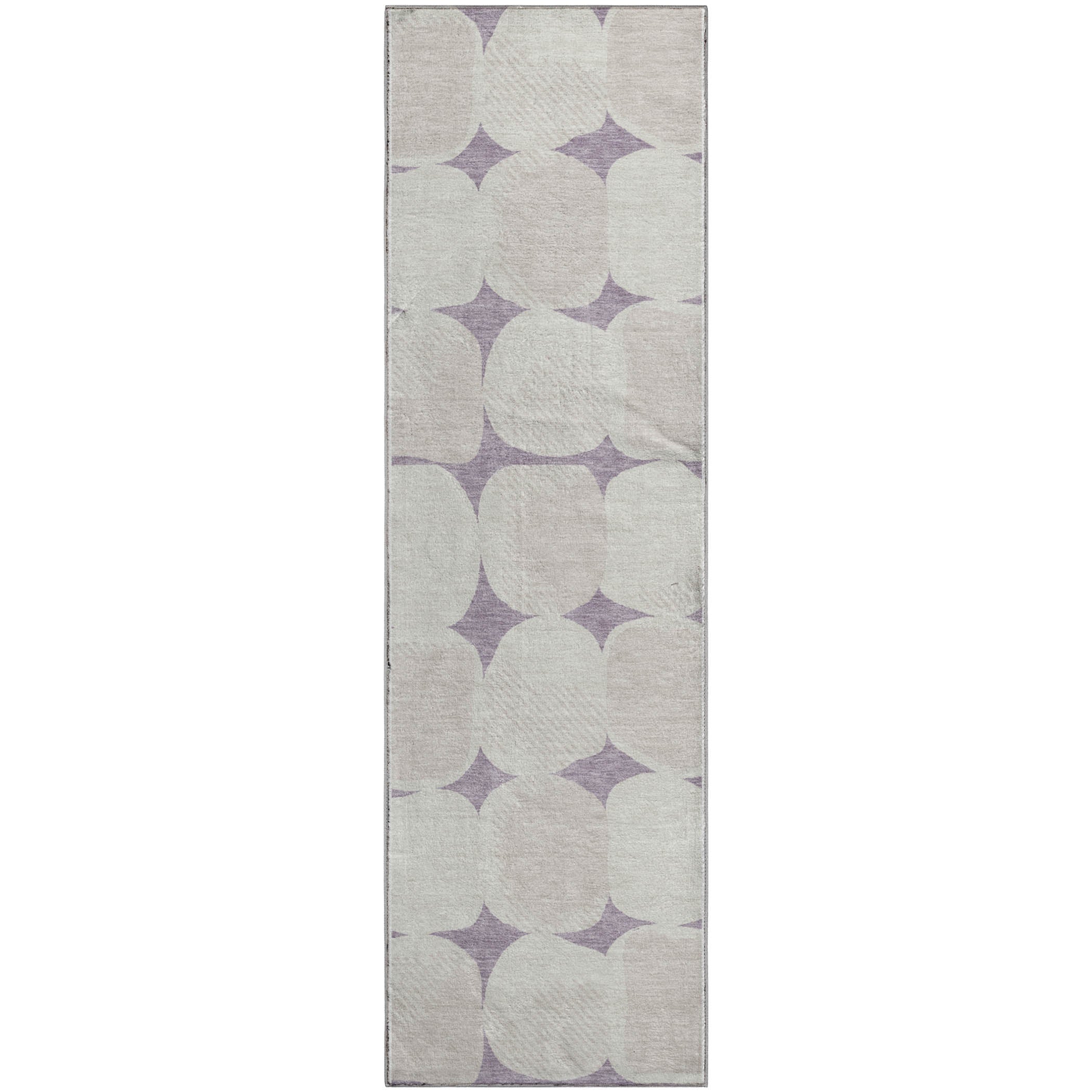 Lima Machine Washable Transitional Lavender Purple Rug 2'3" x 7'6" #shape_Runner