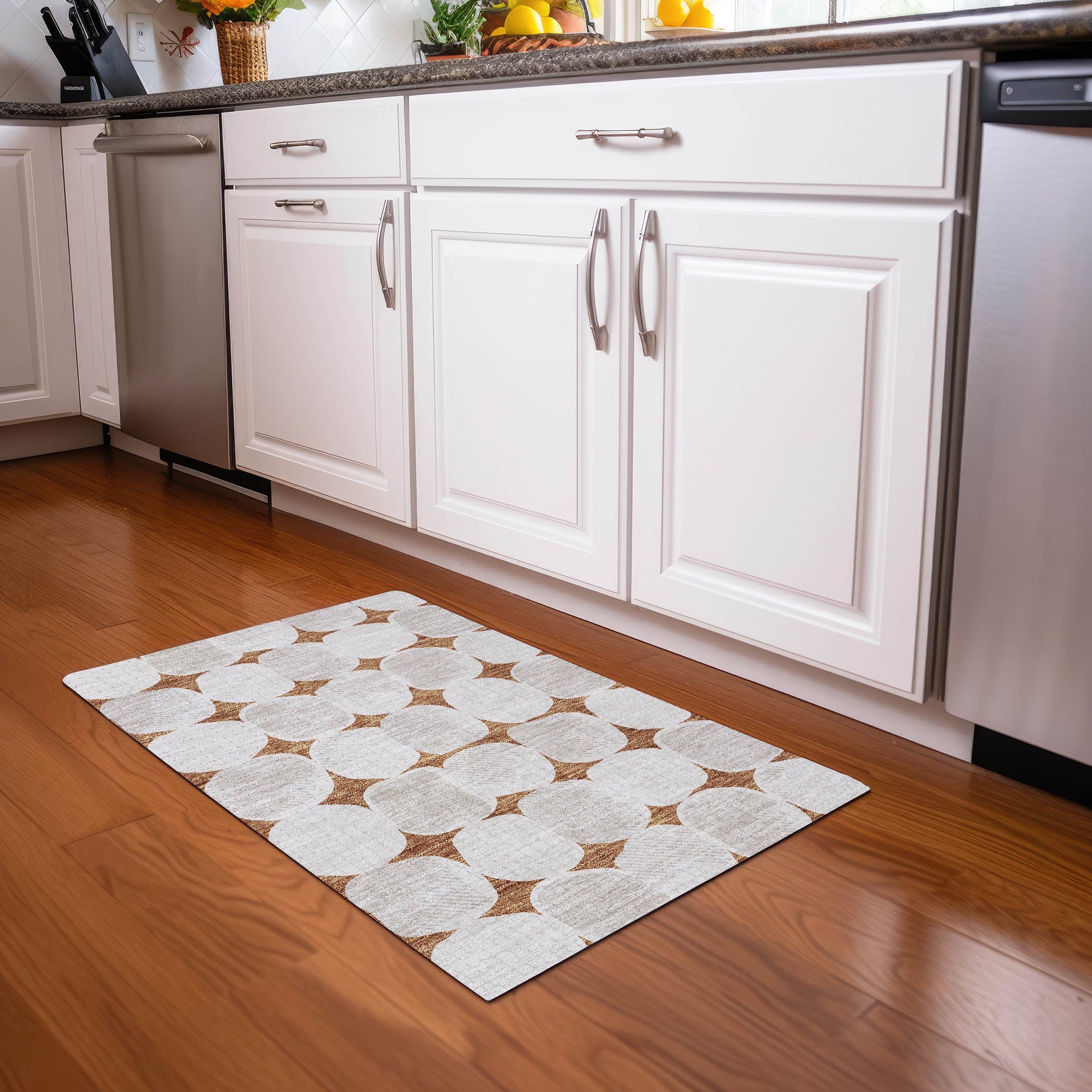 Lima Machine Washable Transitional Paprika Orange Rug 1'8" x 2'6" #shape_Rectangle