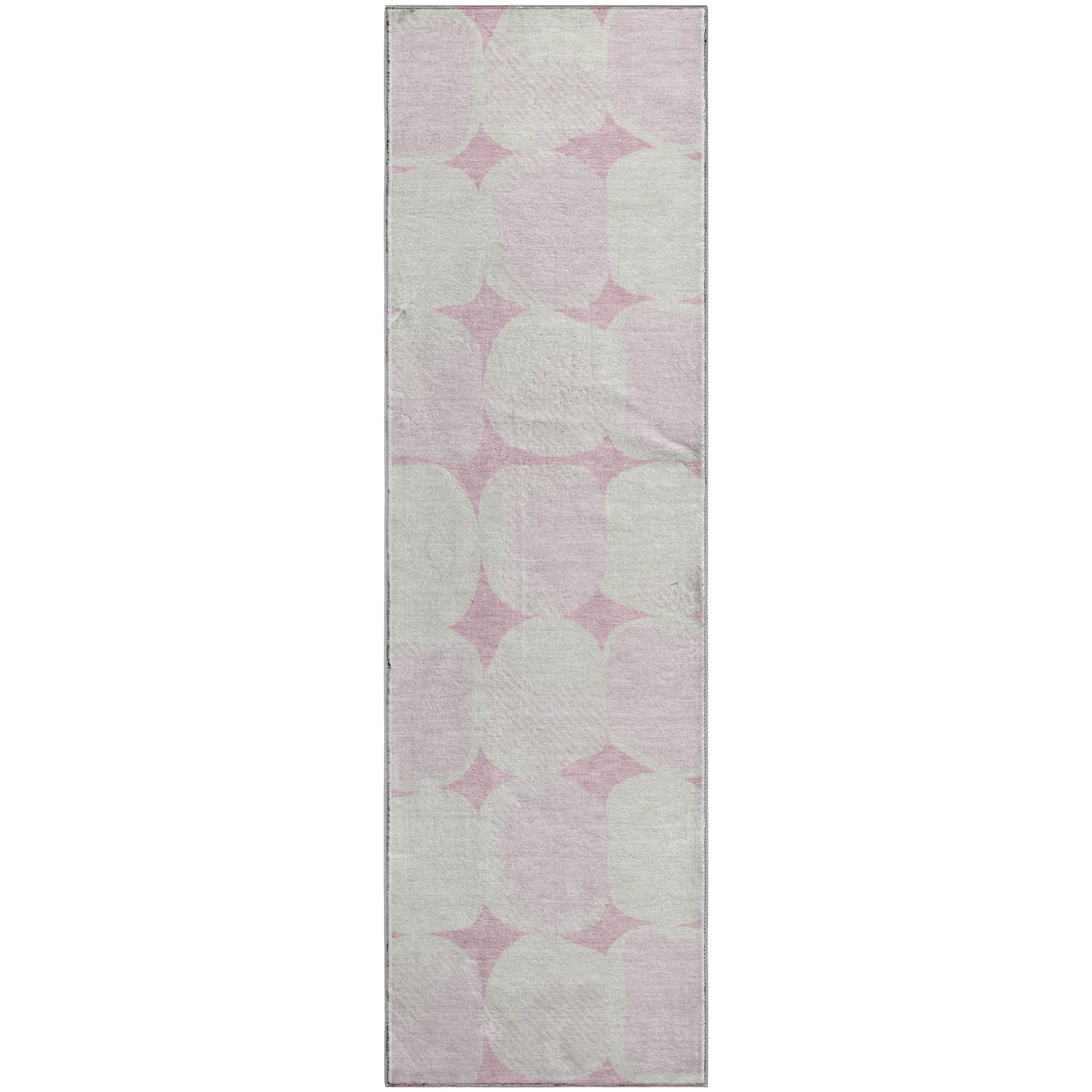 Lima Machine Washable Transitional Pink Rug 2'3" x 7'6" #shape_Runner