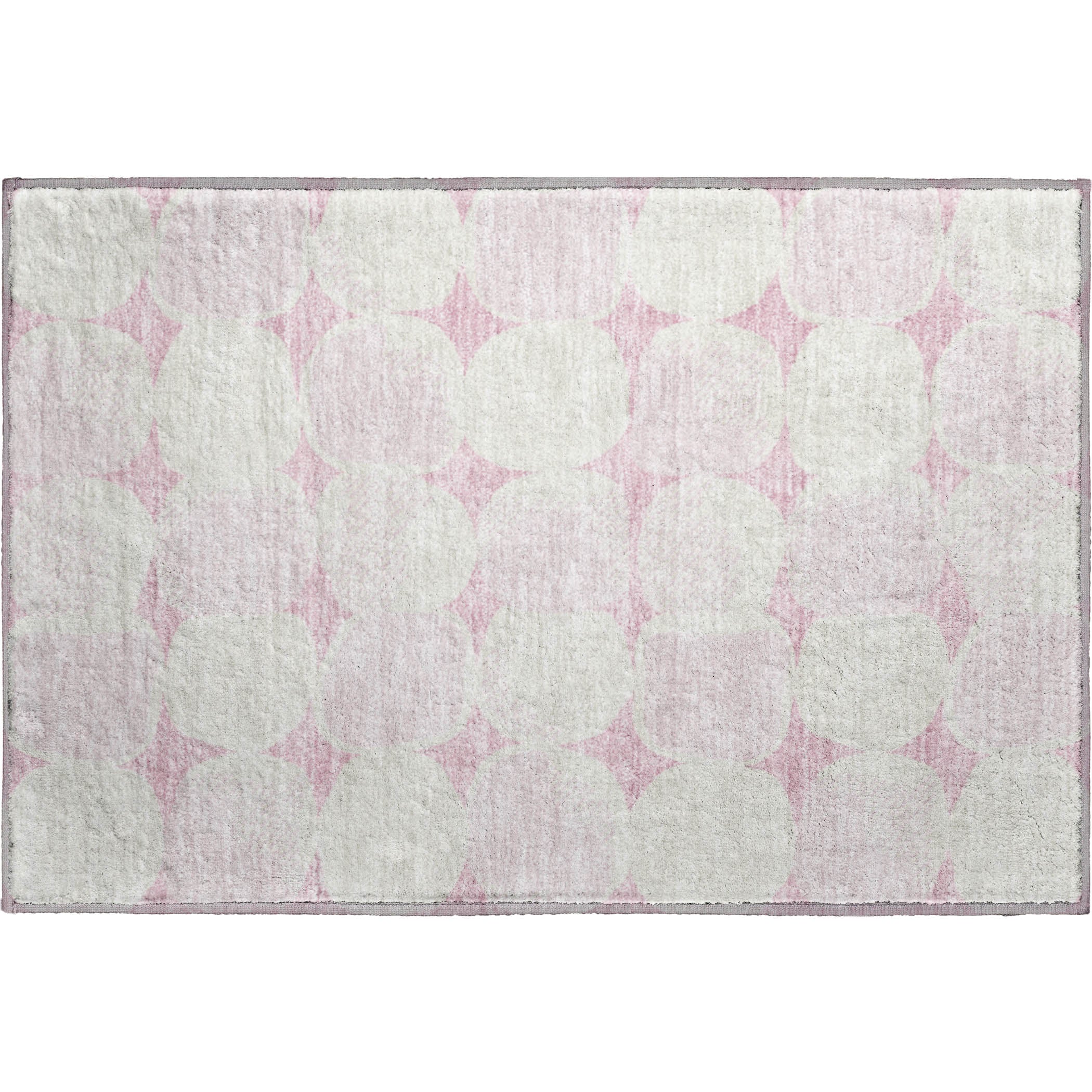 Lima Machine Washable Transitional Pink Rug 1'8" x 2'6" #shape_Rectangle