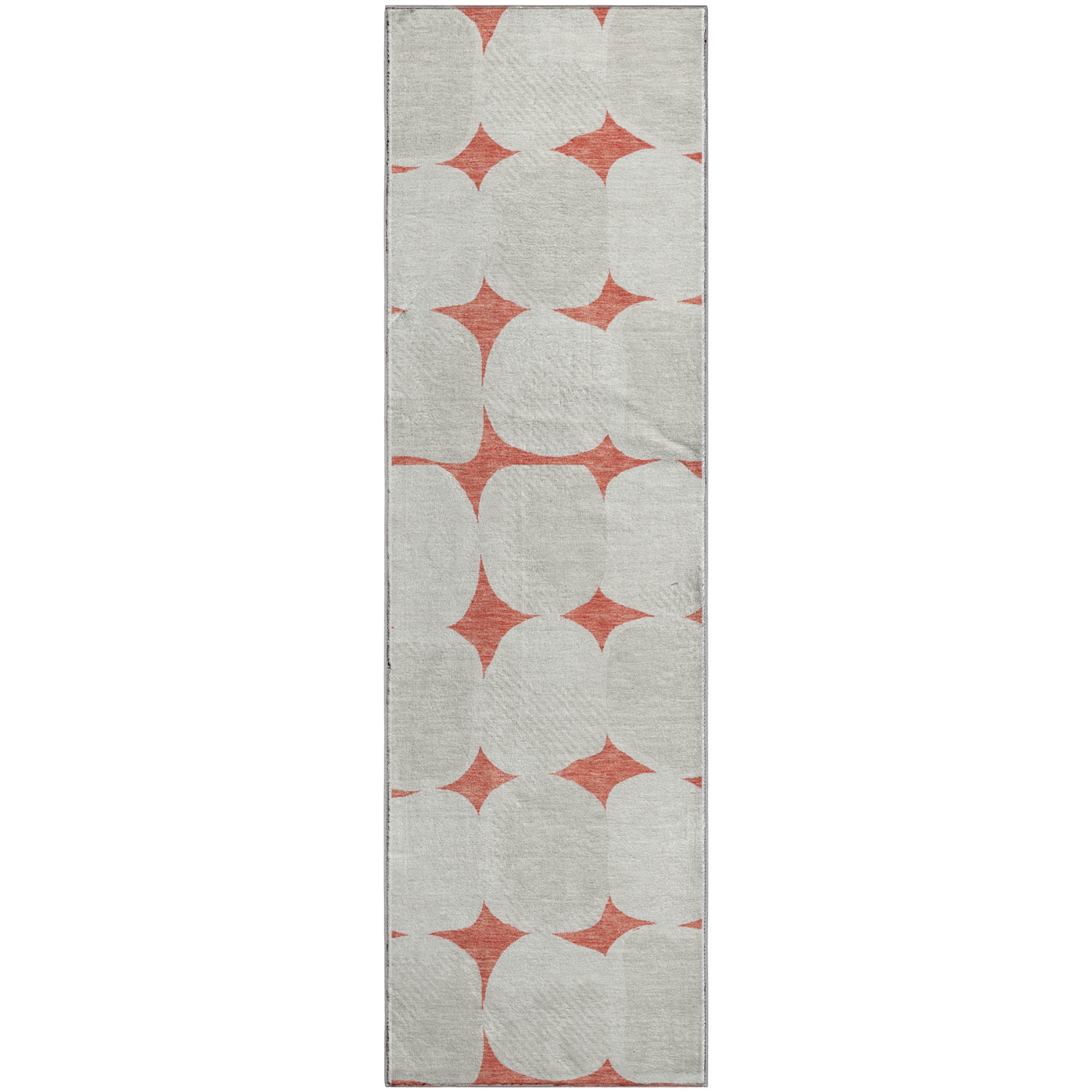 Lima Machine Washable Transitional Salmon Orange Rug 2'3" x 7'6" #shape_Runner