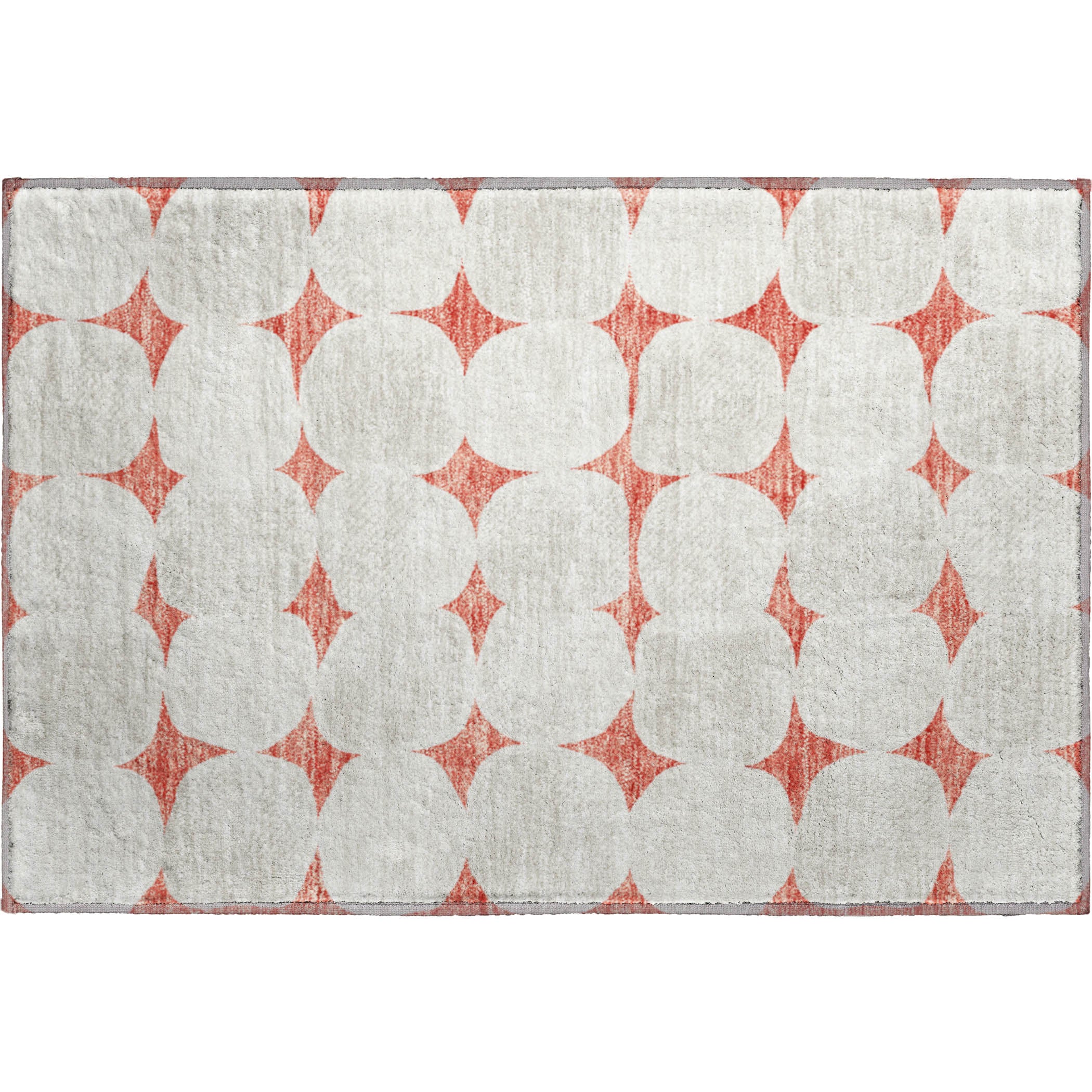 Lima Machine Washable Transitional Salmon Orange Rug 1'8" x 2'6" #shape_Rectangle