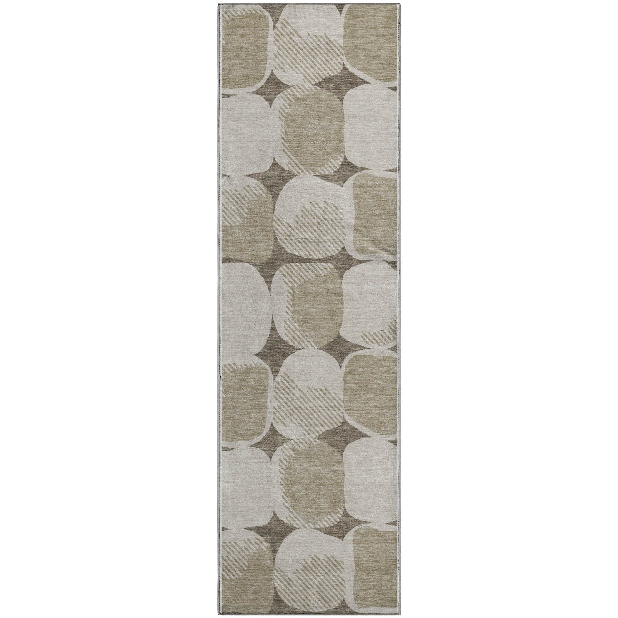 Lima Machine Washable Transitional Taupe Brown Rug 2'3" x 7'6" #shape_Runner