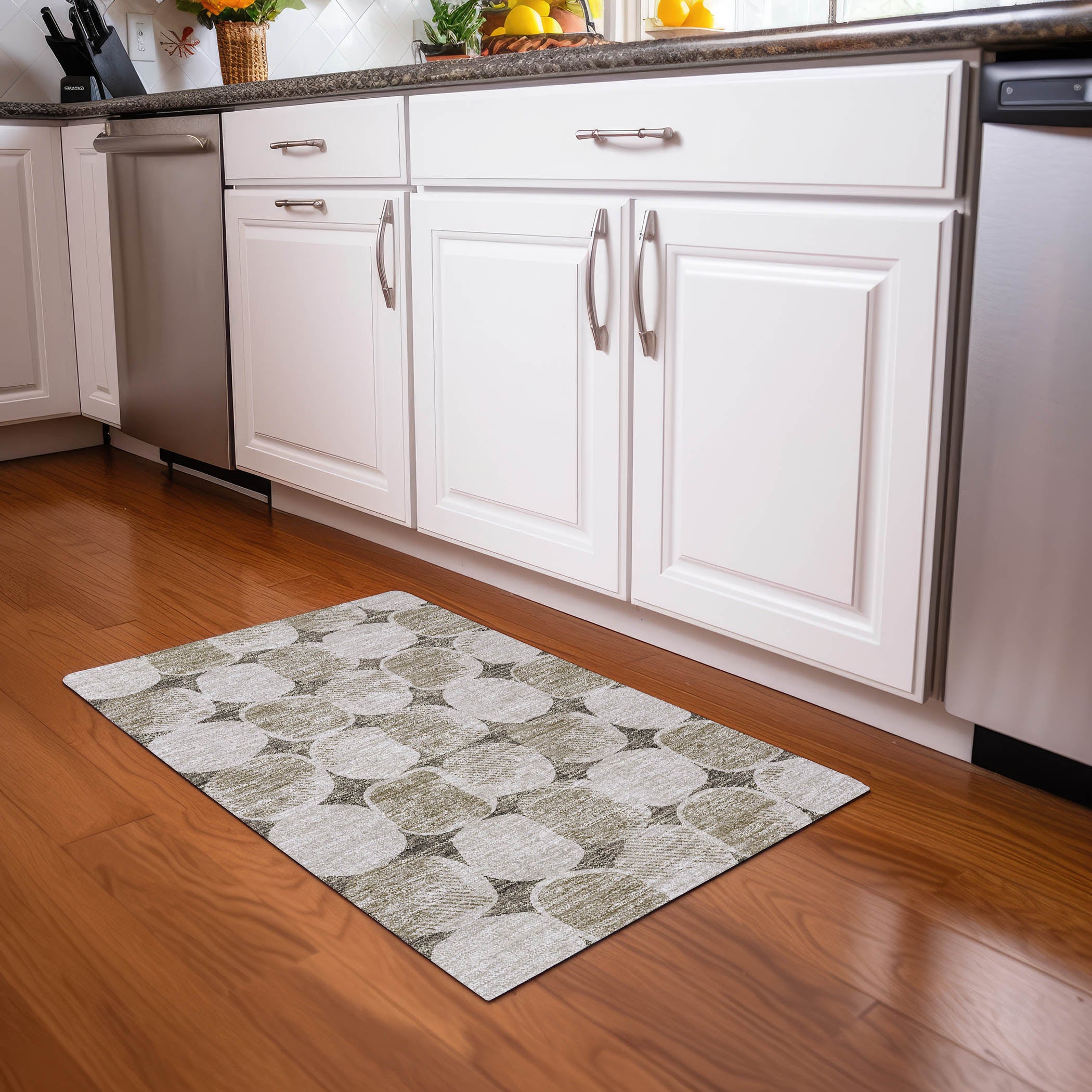 Lima Machine Washable Transitional Taupe Brown Rug 1'8" x 2'6" #shape_Rectangle