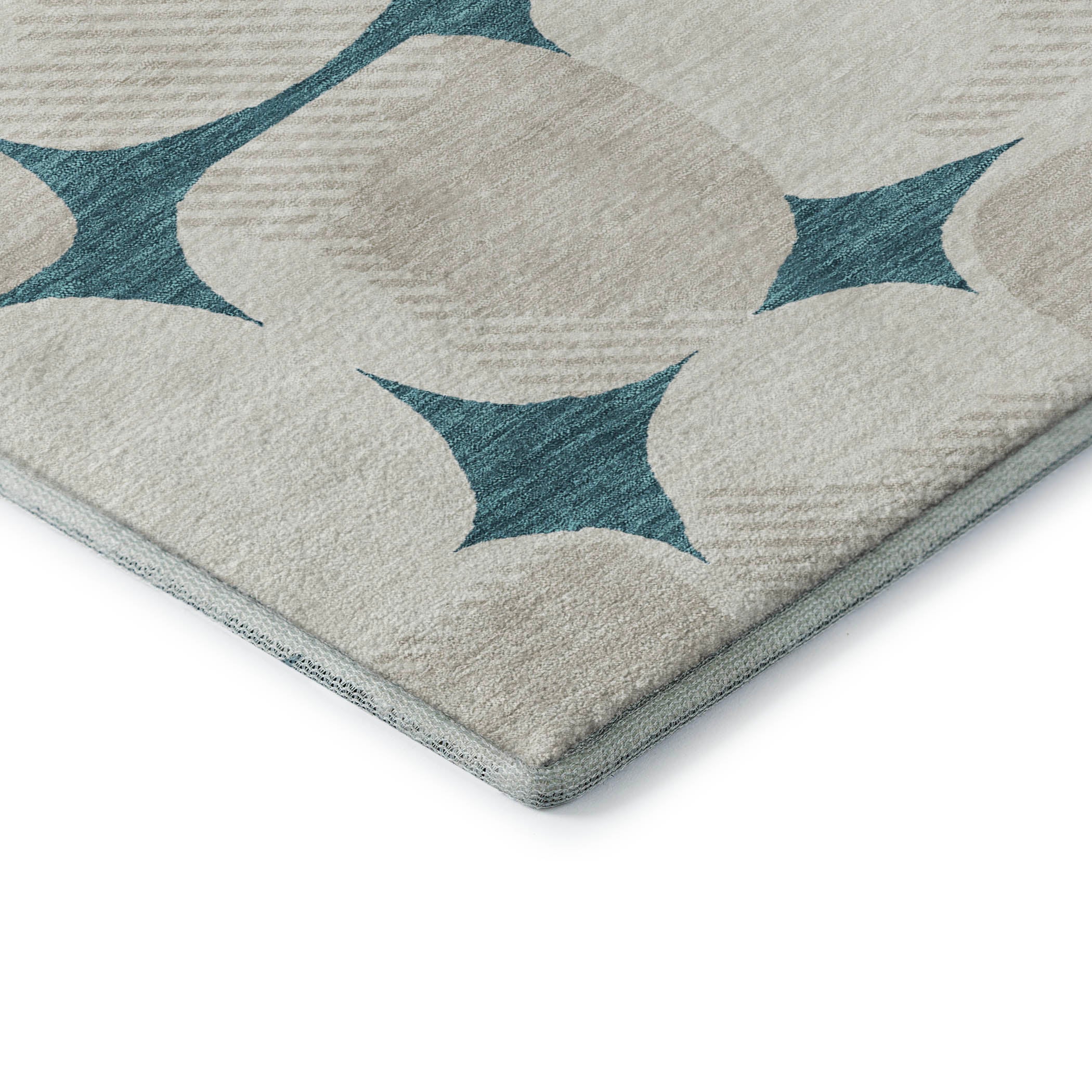 Lima Machine Washable Transitional Teal Rug 1'8" x 2'6" #shape_Rectangle