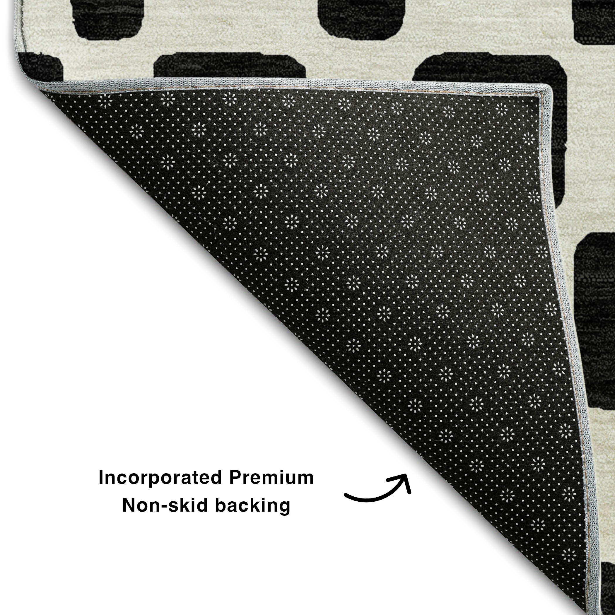 Athens Machine Washable Transitional Black Rug 1'8" x 2'6" #shape_Rectangle
