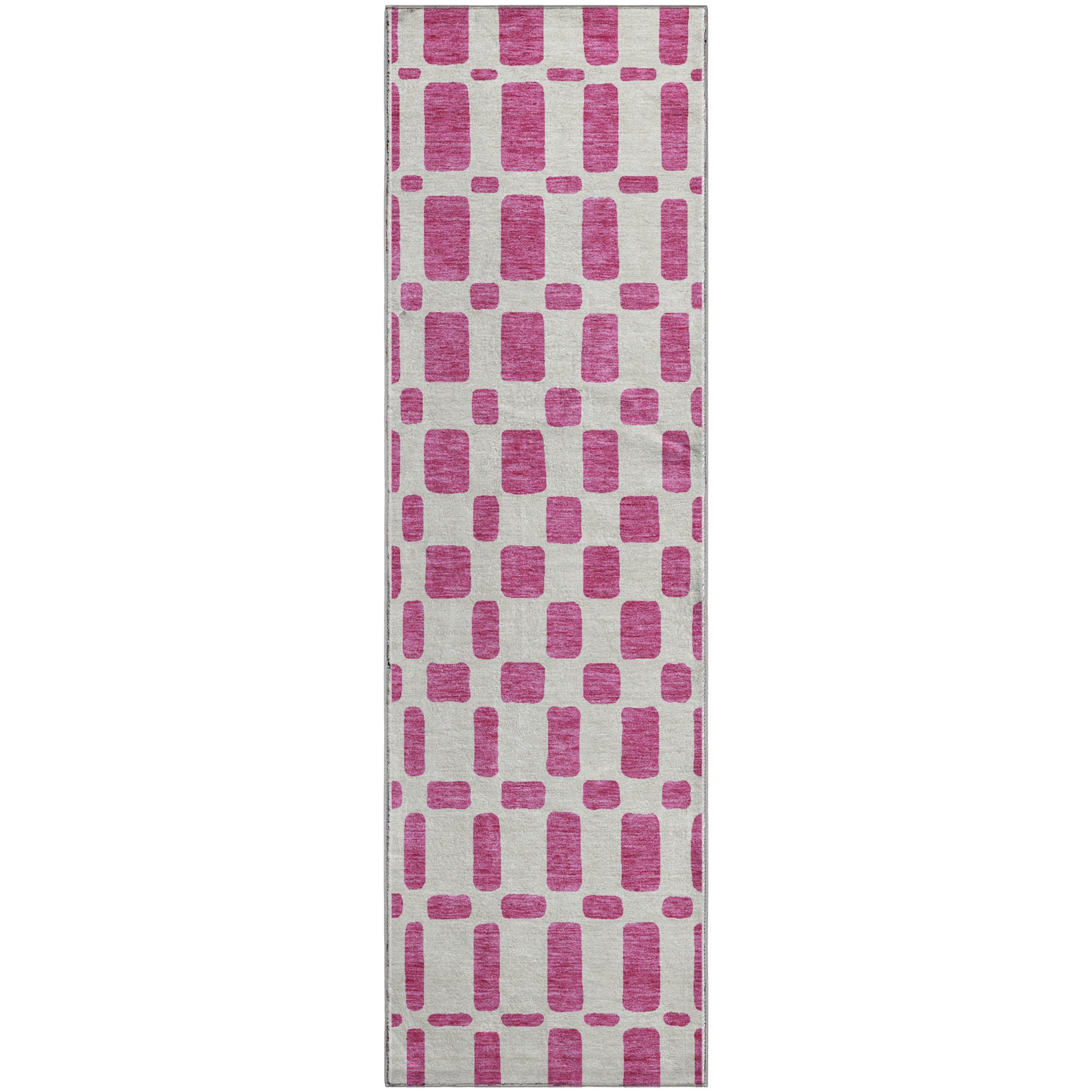 Athens Machine Washable Transitional Blush Pink Rug 2'3" x 7'6" #shape_Runner