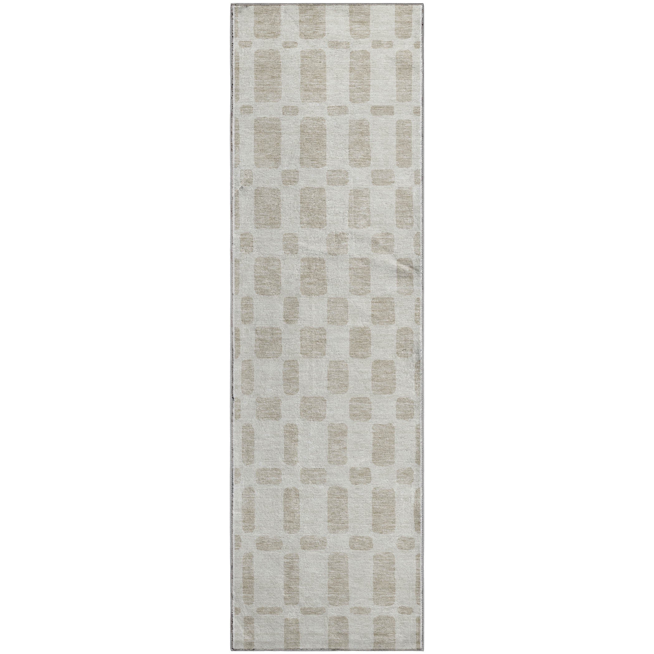 Athens Machine Washable Transitional Ivory Rug 2'3" x 7'6" #shape_Runner