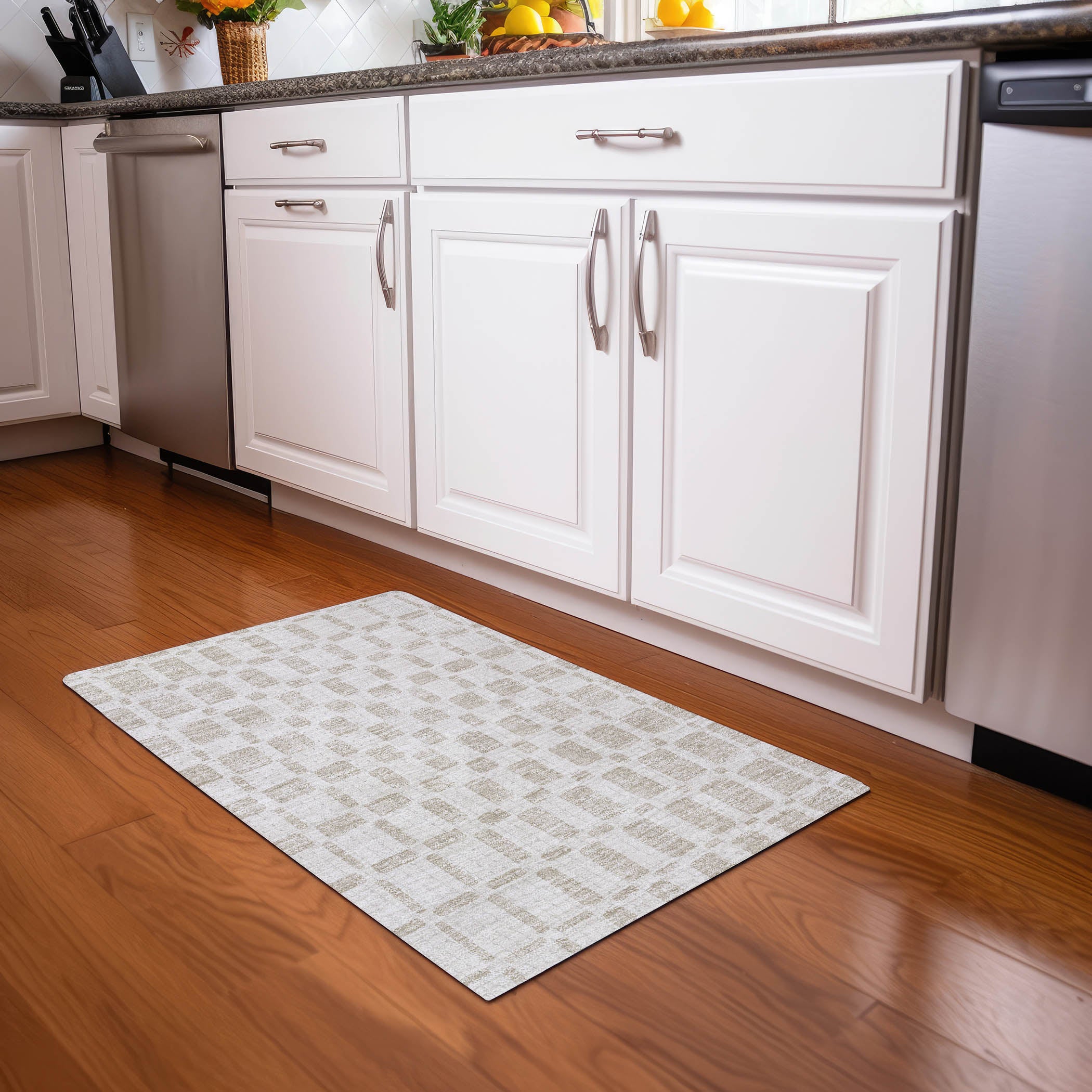 Athens Machine Washable Transitional Ivory Rug 1'8" x 2'6" #shape_Rectangle