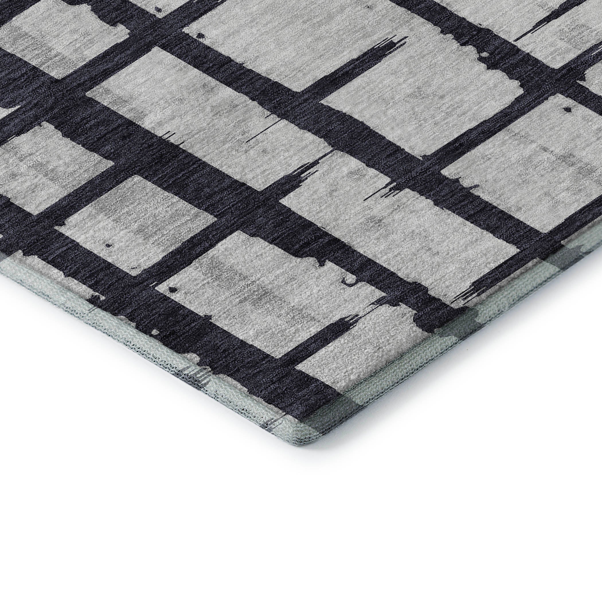 Siena Machine Washable Transitional Black Rug 1'8" x 2'6" #shape_Rectangle