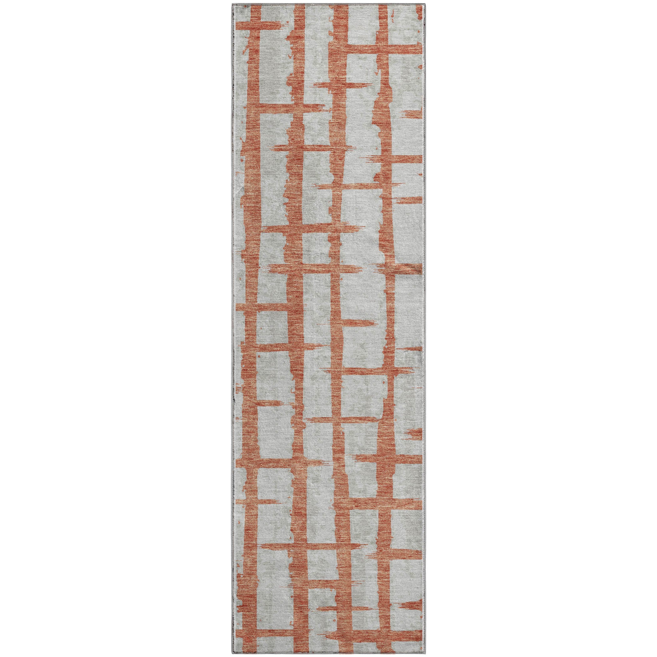 Siena Machine Washable Transitional Coral Orange Rug 2'3" x 7'6" #shape_Runner