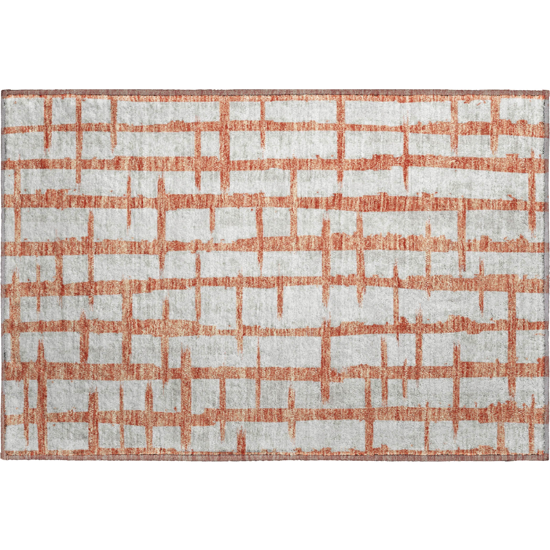 Siena Machine Washable Transitional Coral Orange Rug 1'8" x 2'6" #shape_Rectangle