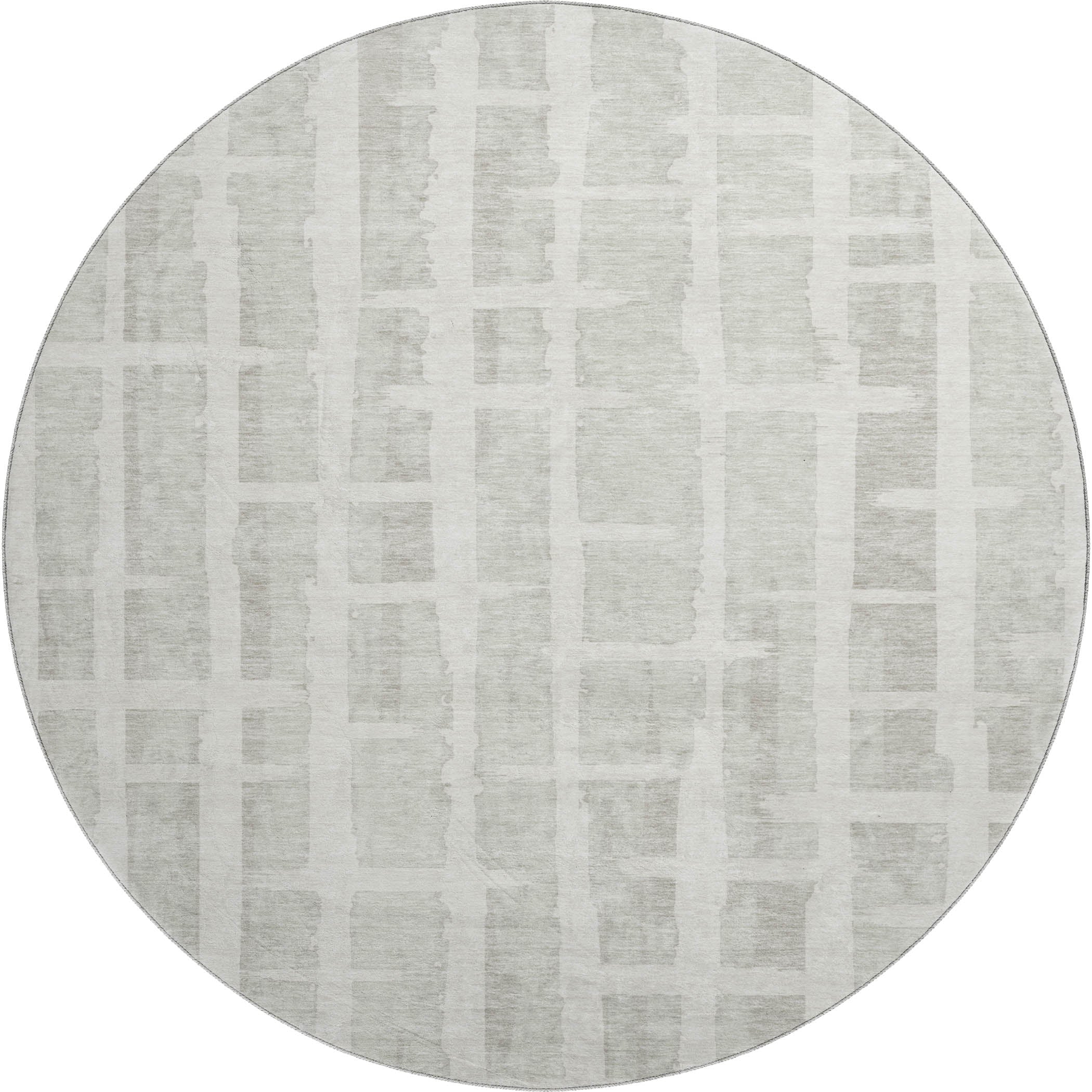 Siena Machine Washable Transitional Ivory Rug 8' x 8' #shape_Round