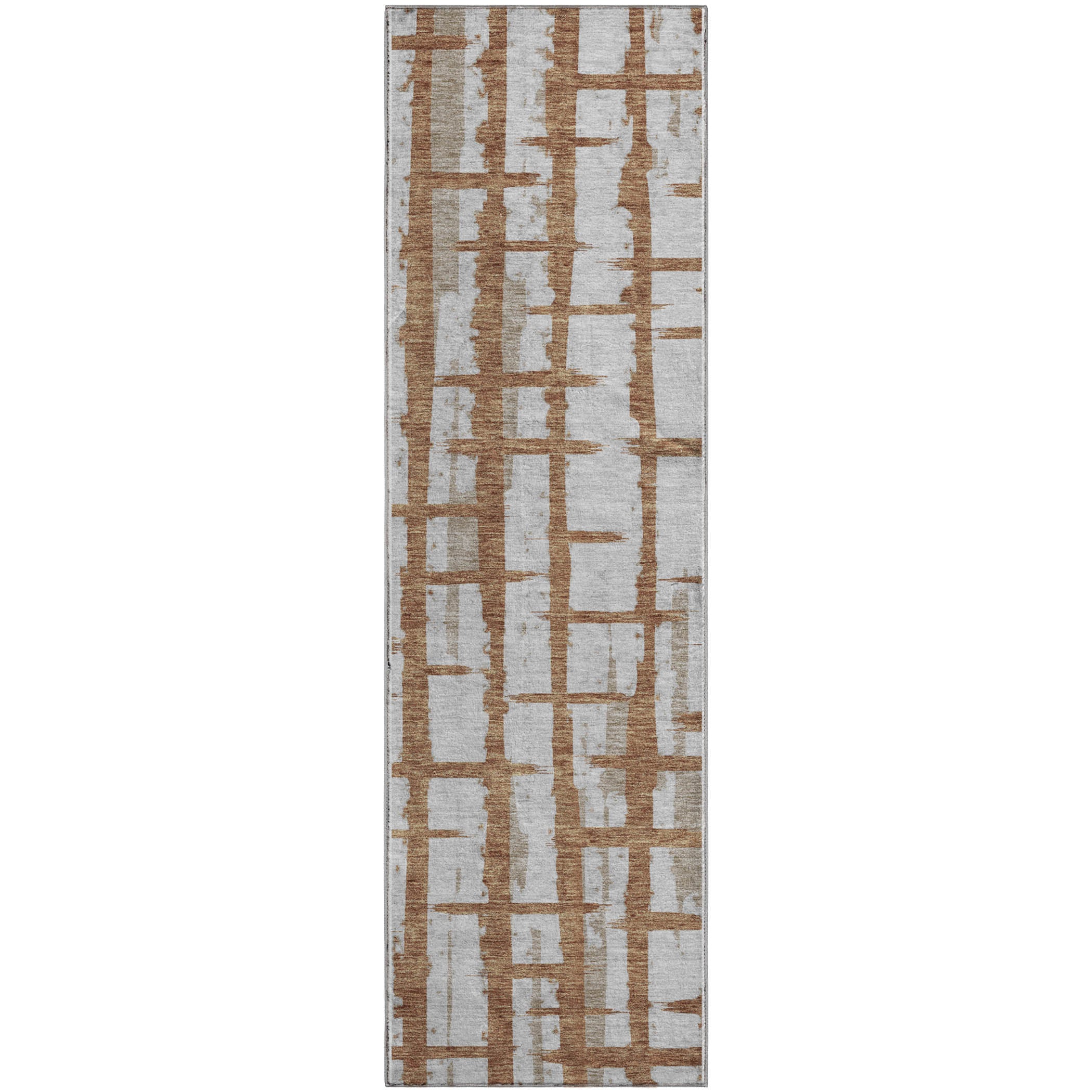Siena Machine Washable Transitional Paprika Orange Rug 2'3" x 7'6" #shape_Runner