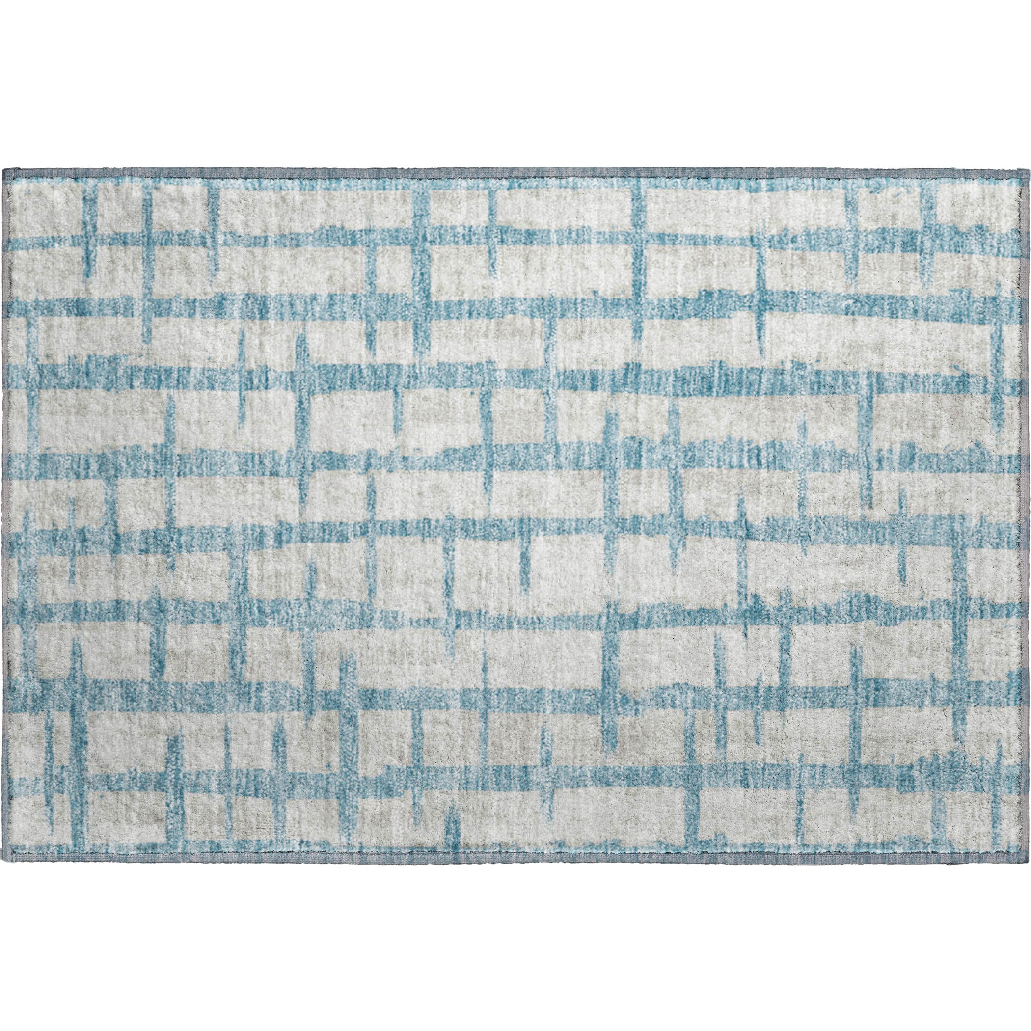 Siena Machine Washable Transitional Sky Blue Rug 1'8" x 2'6" #shape_Rectangle