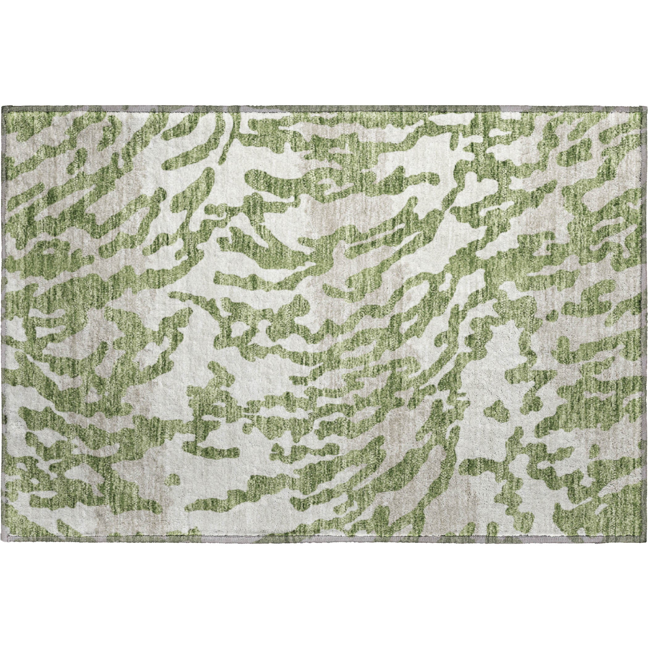 Baku Machine Washable Transitional Green Rug 1'8" x 2'6" #shape_Rectangle