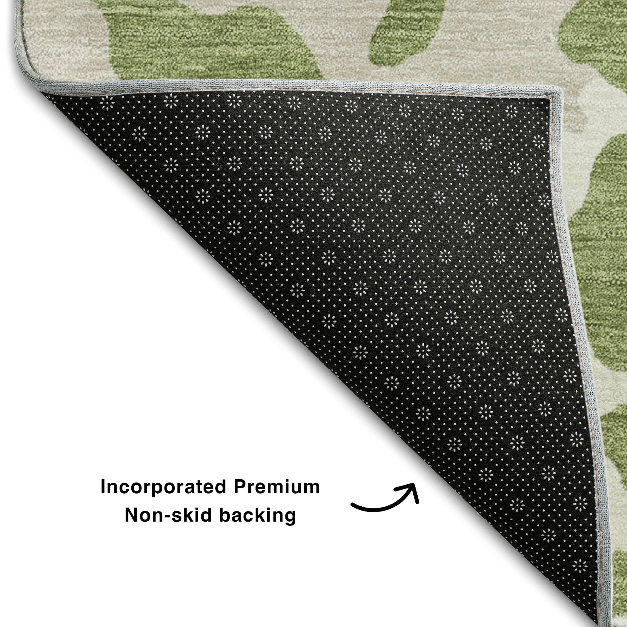Baku Machine Washable Transitional Green Rug 1'8" x 2'6" #shape_Rectangle