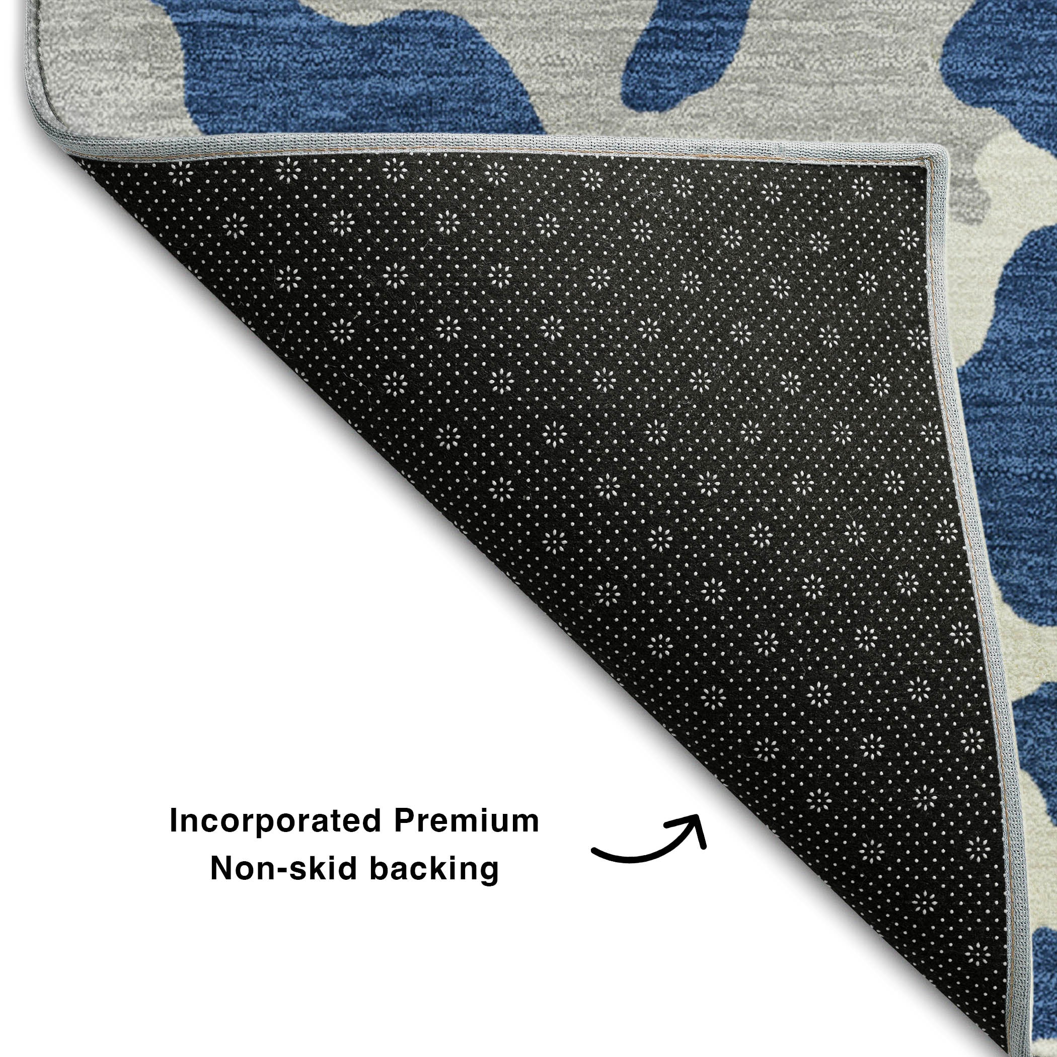 Baku Machine Washable Transitional Navy Blue Rug 1'8" x 2'6" #shape_Rectangle
